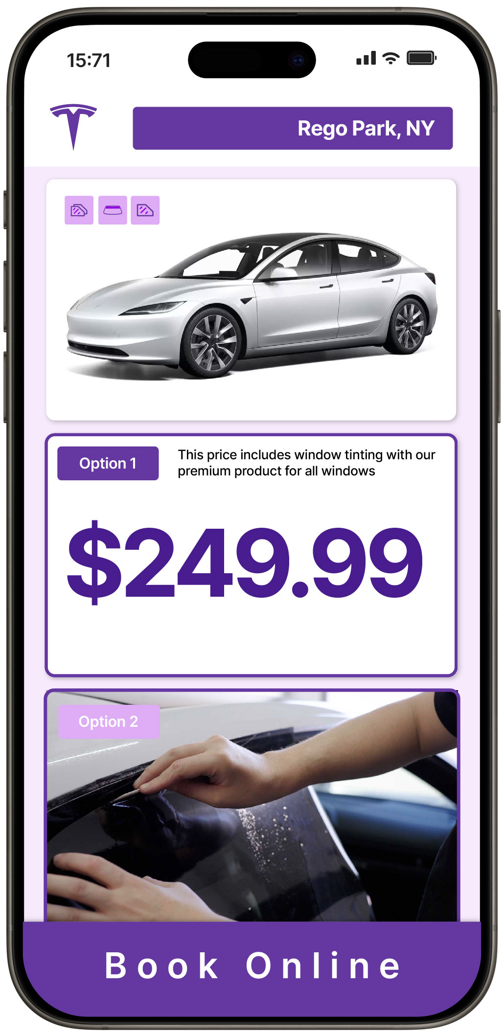 View Affordable Tesla Window Tinting Rates in Rego Park, New York