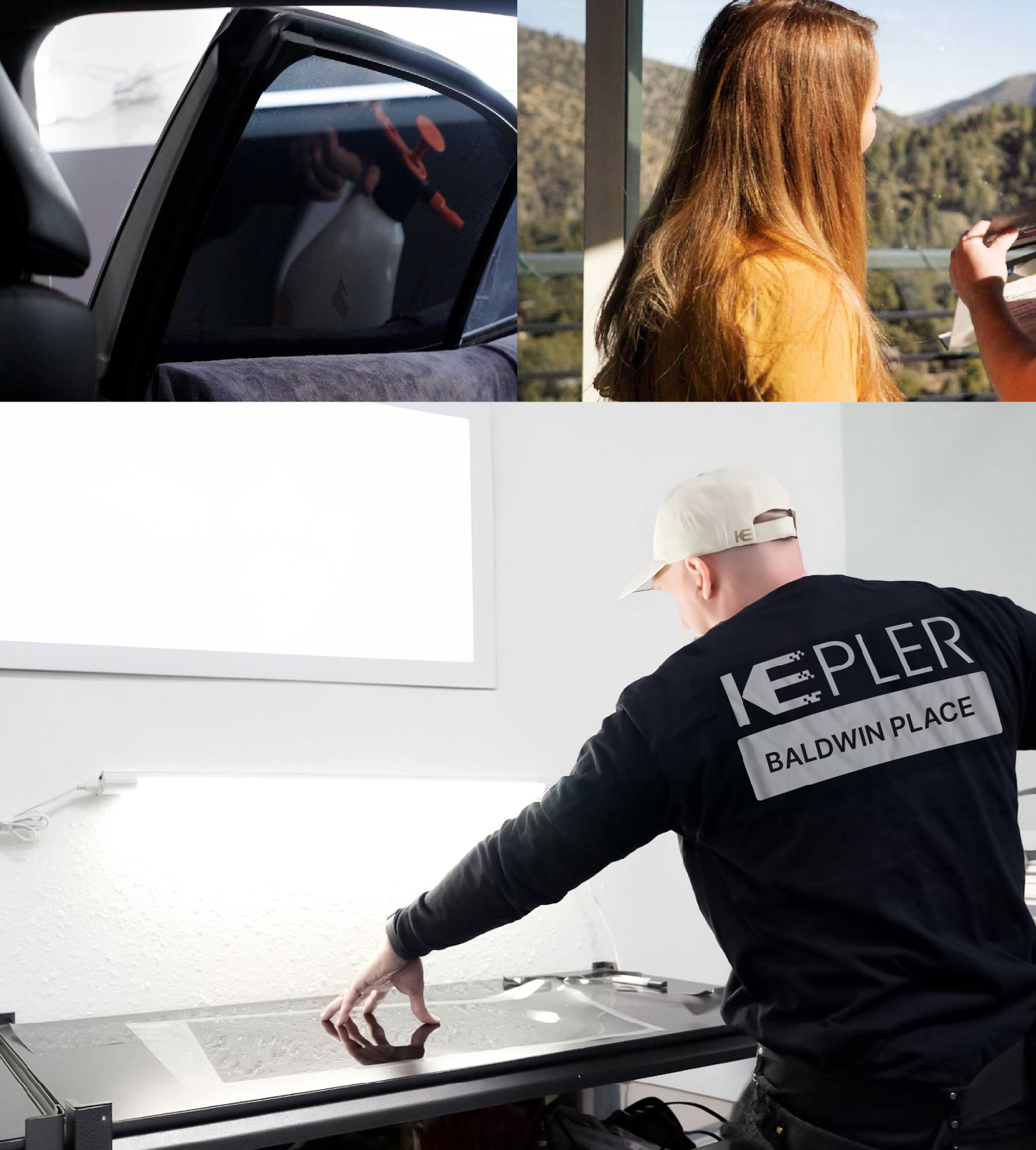 Window Tinting Specialist Cutting Film in Baldwin Place, New York