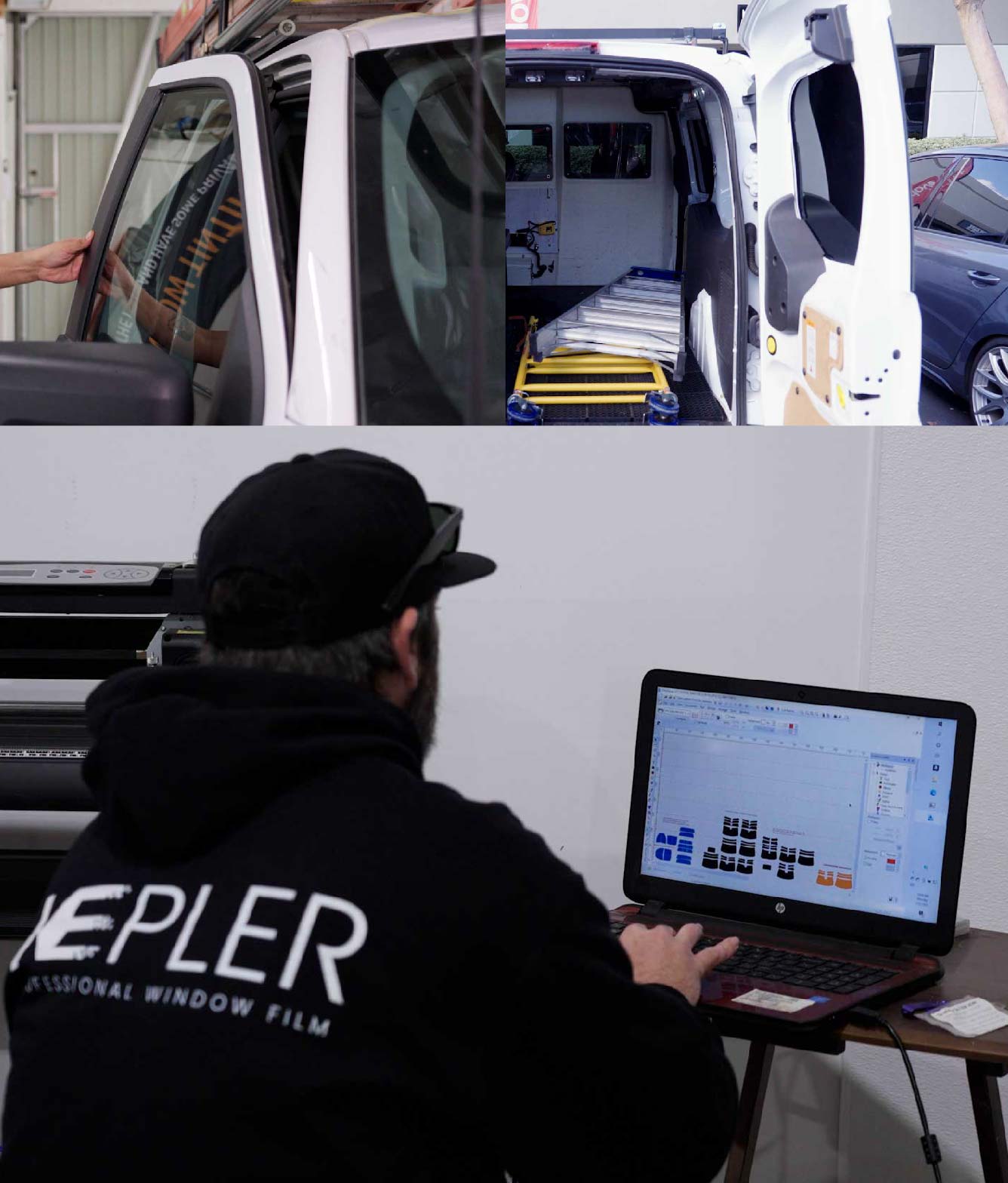 Ceramic Window Tinting Expert Cutting Film in Bristow, Virginia