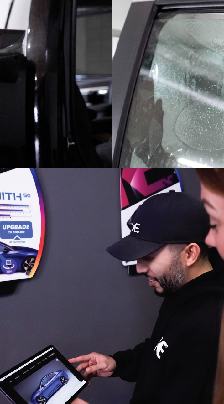 Kepler Dealer Showing Car Window Film Options to Customer in Wheat Ridge, Colorado