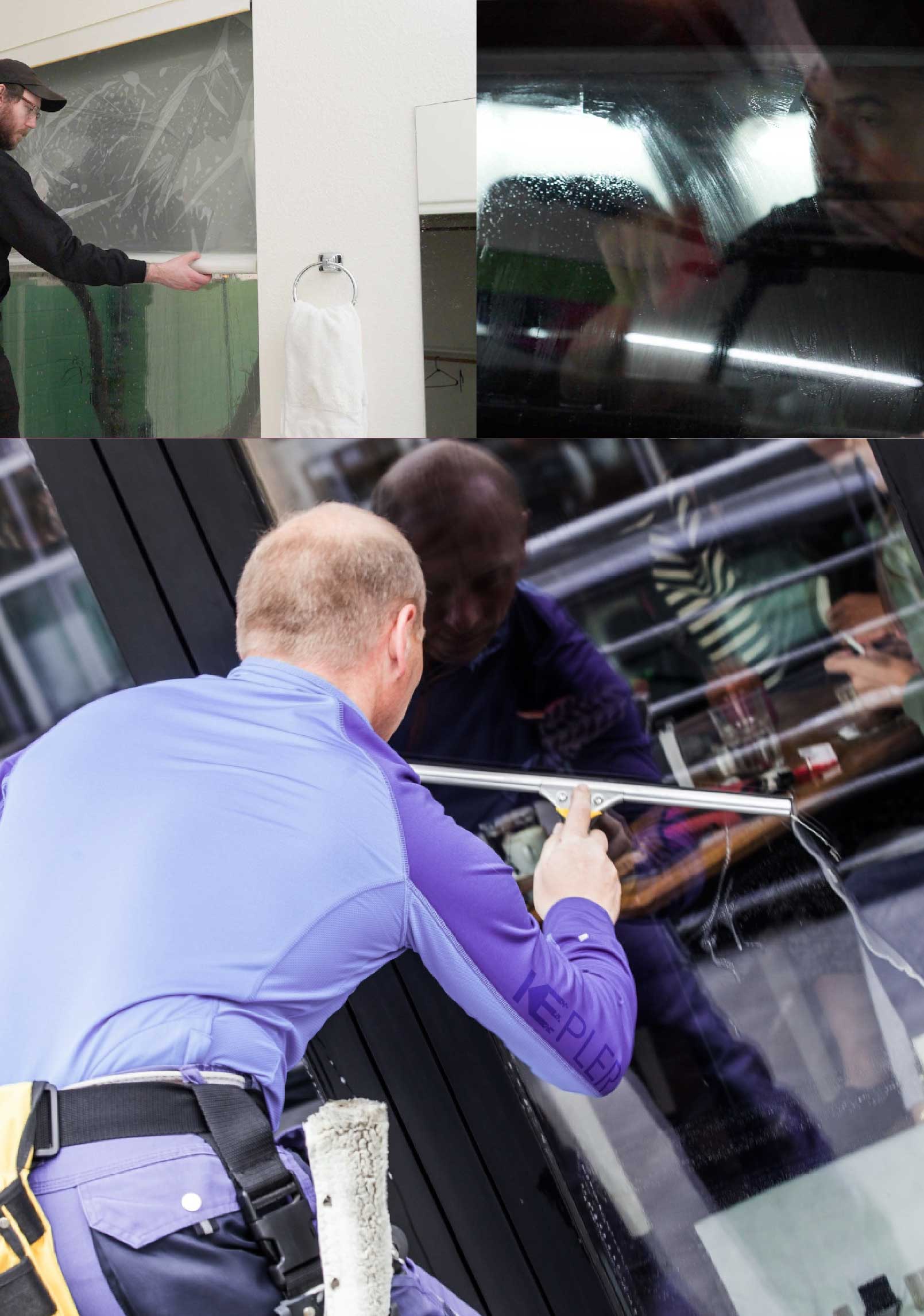 Kepler Expert Applying Anti-Graffiti Window Film to a Emporia Shop Front