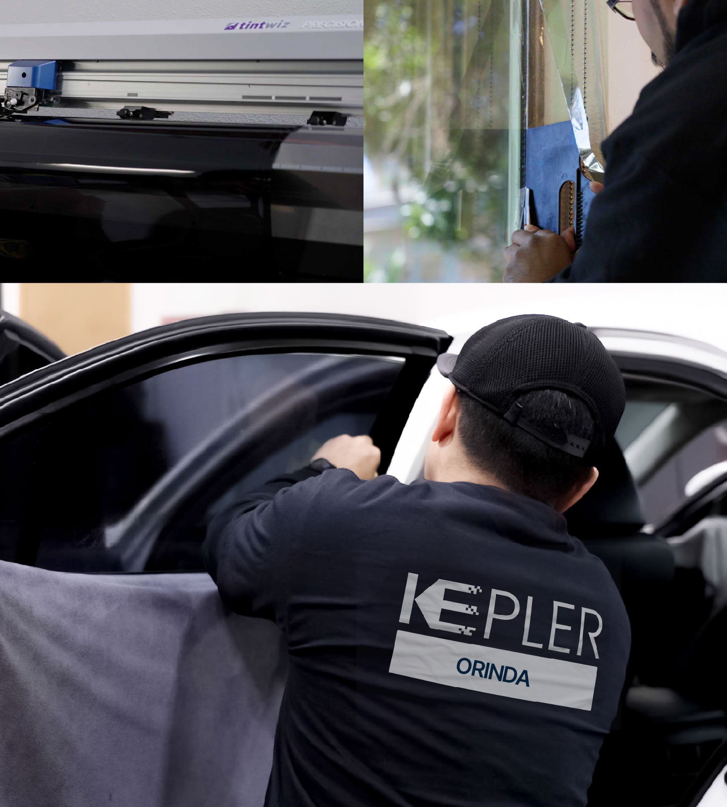 Automotive Window Tinting Expert Applying Film in Orinda, California