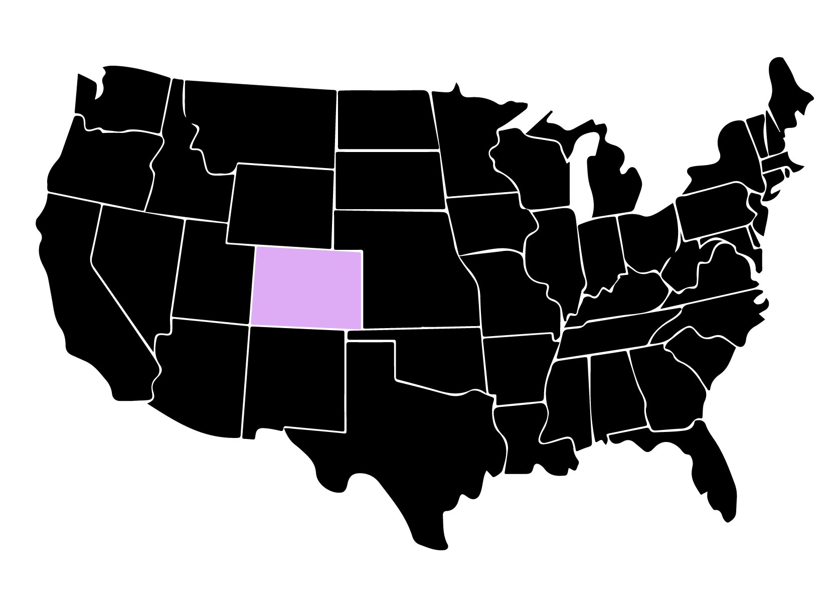 Map Showing Location of Kepler Window Tinters in Evans, Colorado with Purple Area on the State