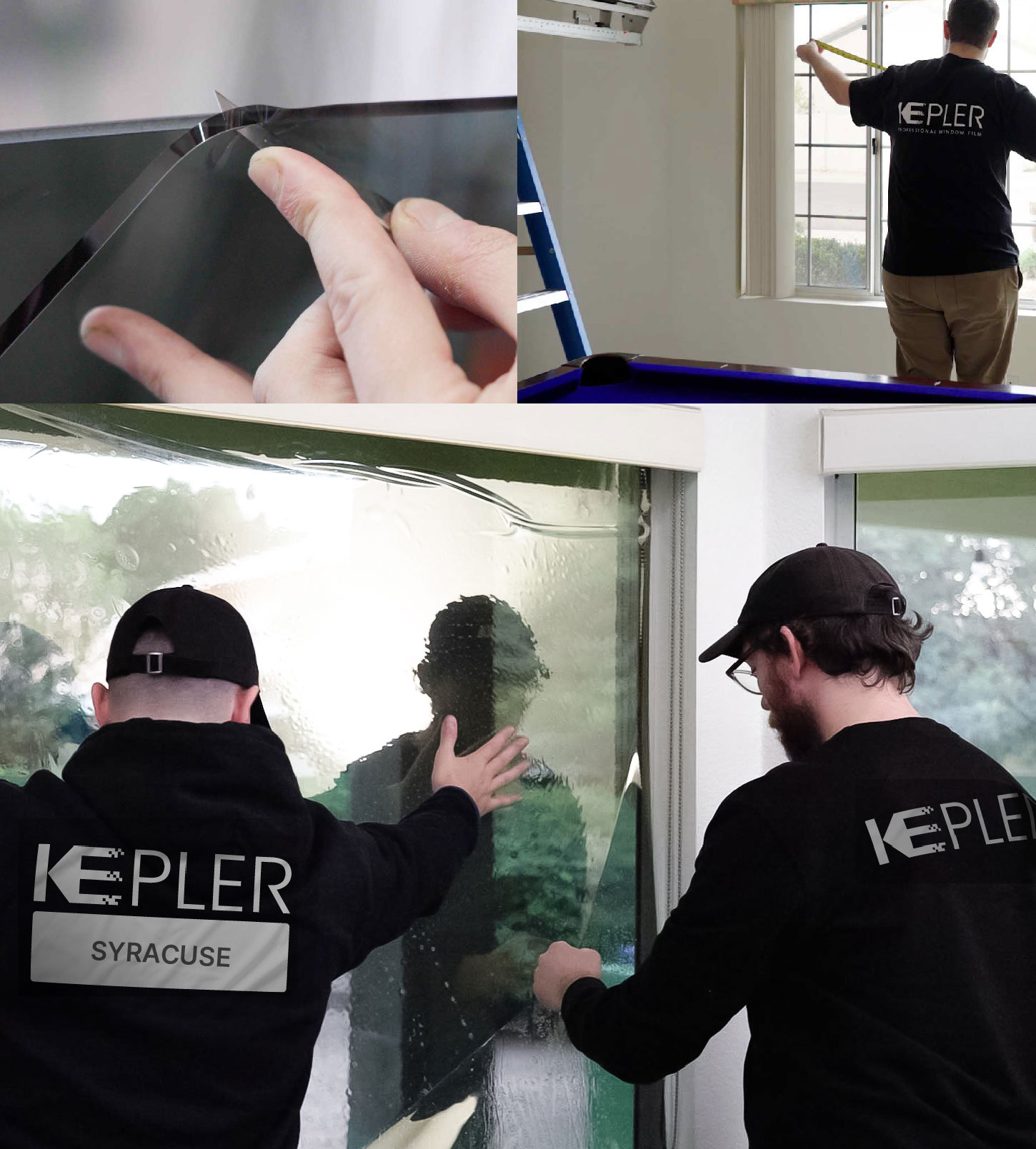 Kepler Technician Installing High-tech Window Tint to Home in Syracuse