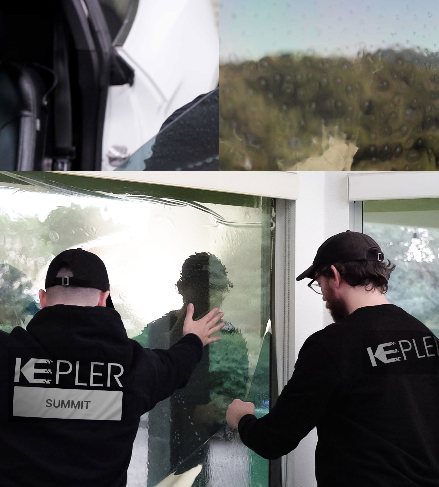Expert Technician Fitting Ceramic Window Tint to Home in Summit