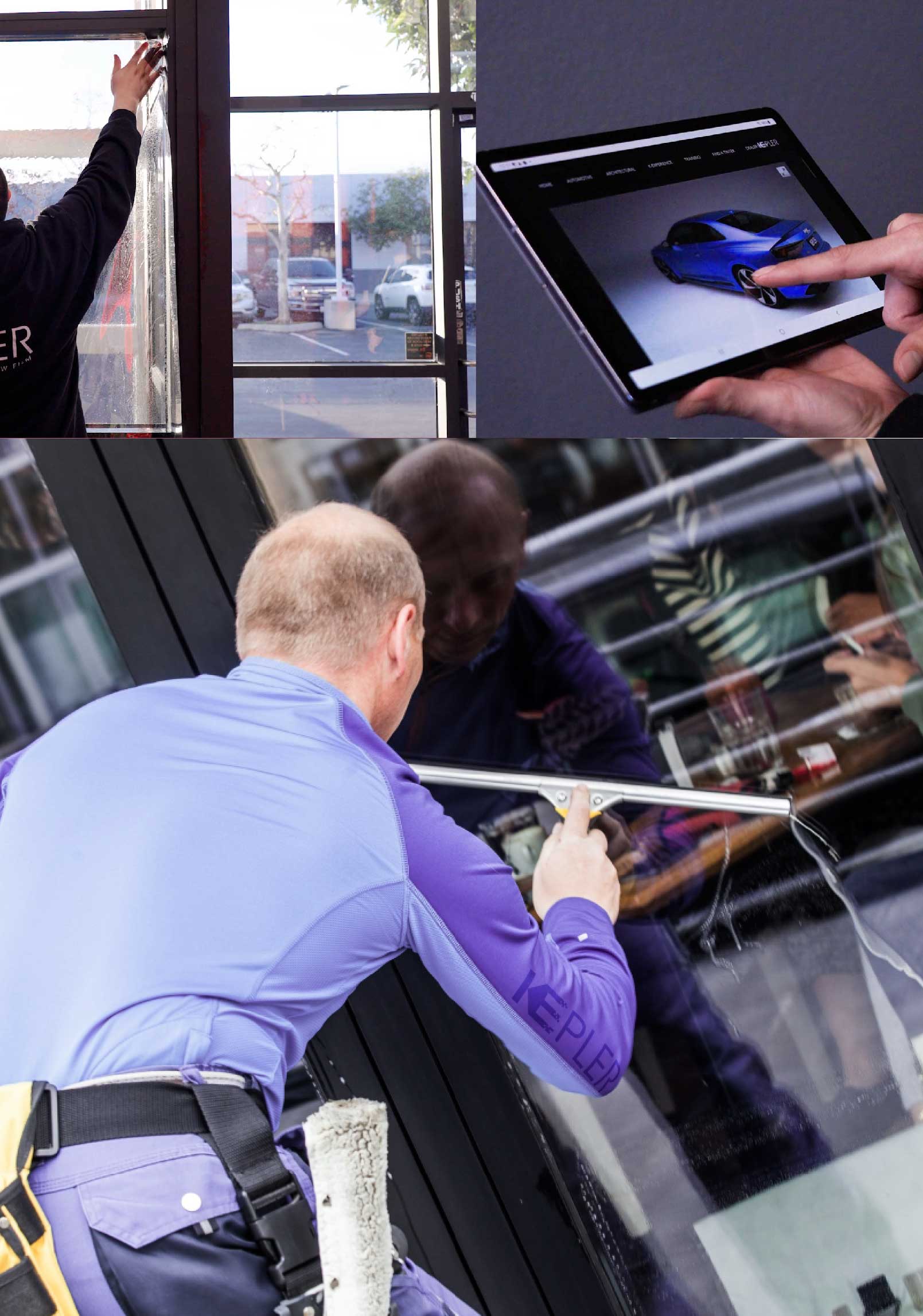 Kepler Expert Applying Anti-Graffiti Window Film to a Laguna Hills Shop Front