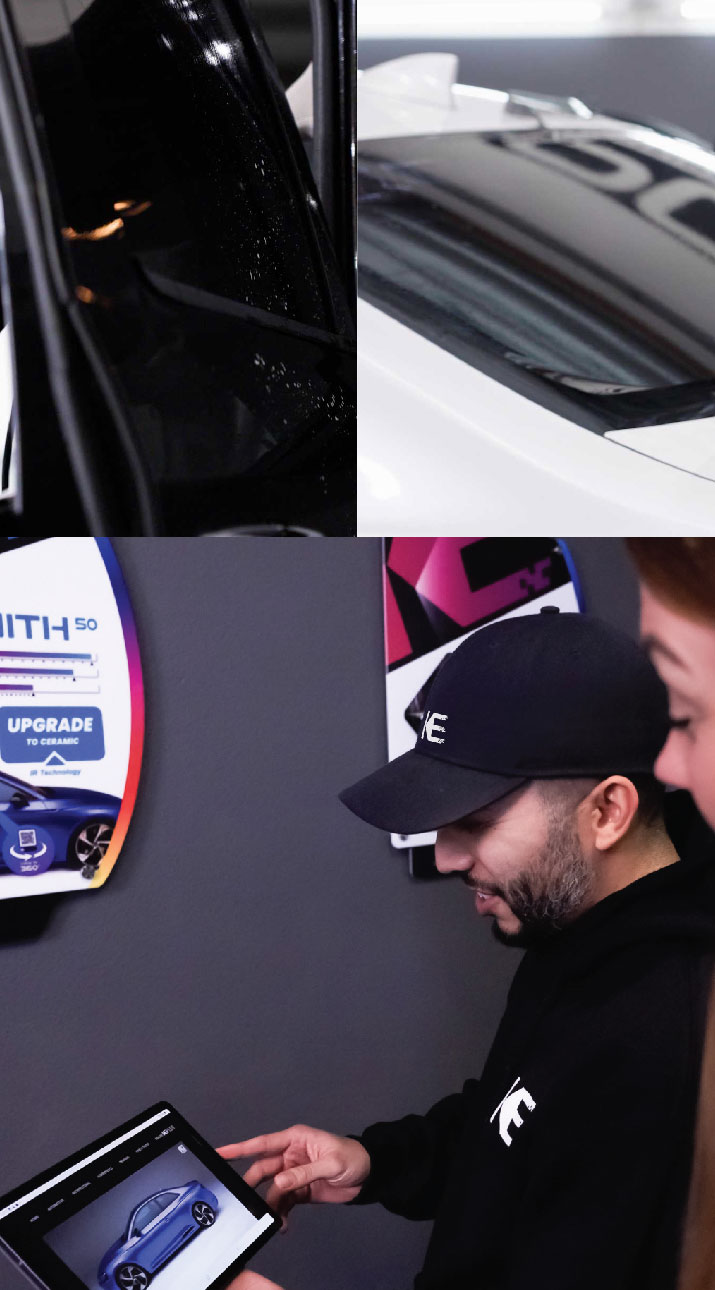Kepler Dealer Showing Car Window Film Options to Customer in Calabasas, California