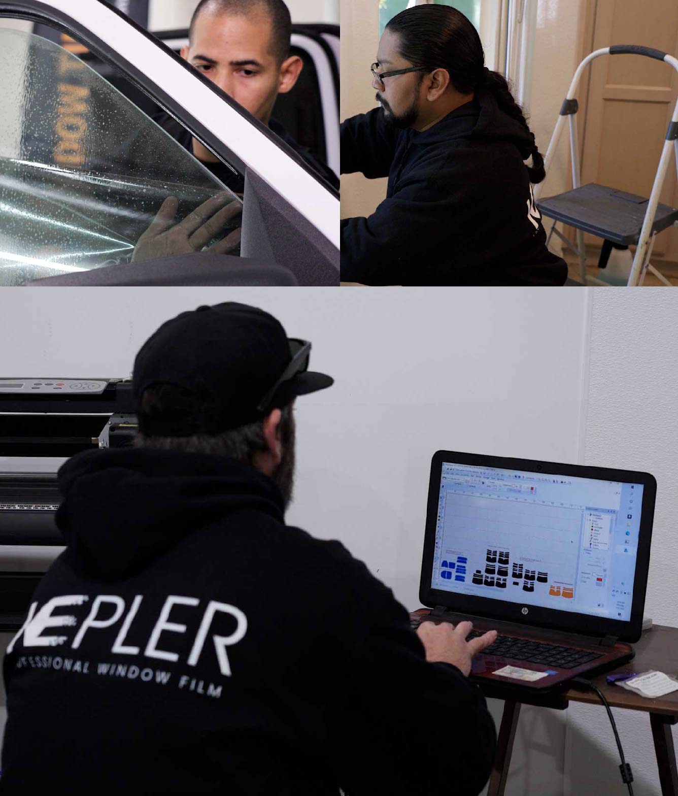 Ceramic Window Tinting Expert Cutting Film in McKinney, Texas