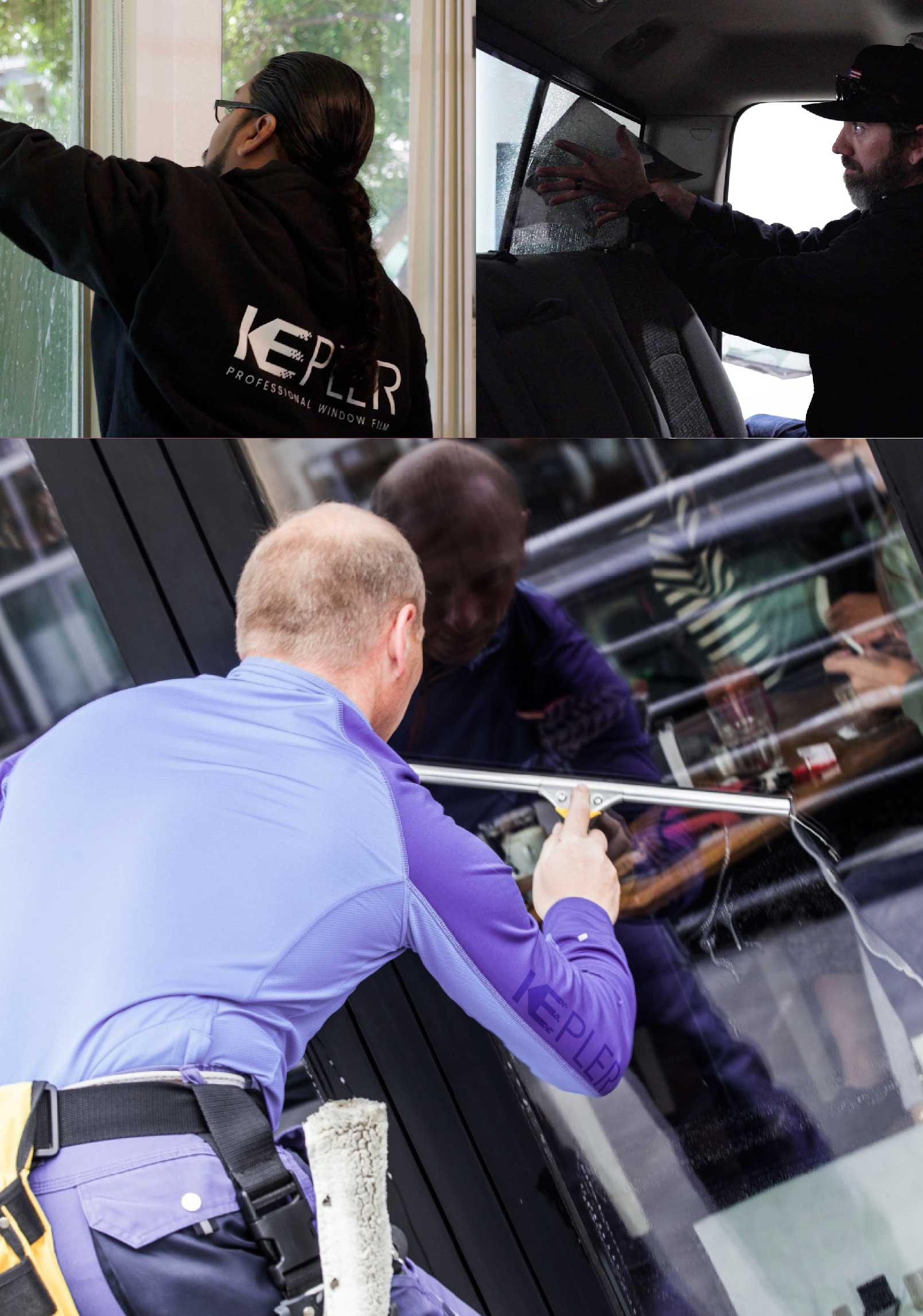 Kepler Expert Applying Anti-Graffiti Window Film to a Willimantic Shop Front