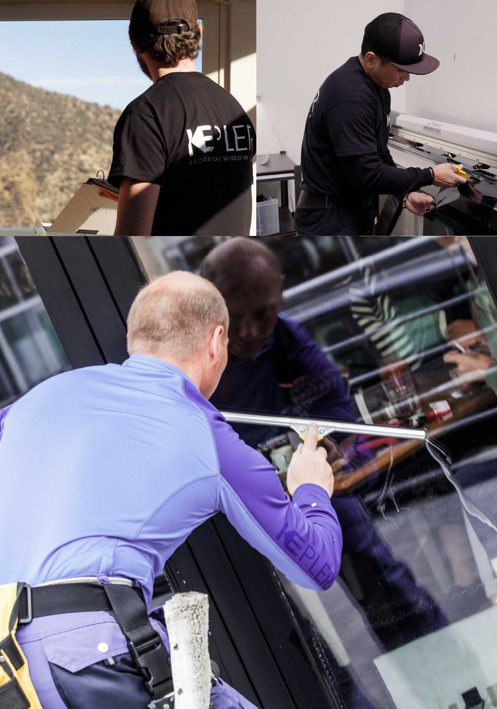 Kepler Professional Applying Anti-Graffiti Window Film to a Kapolei Shop Front