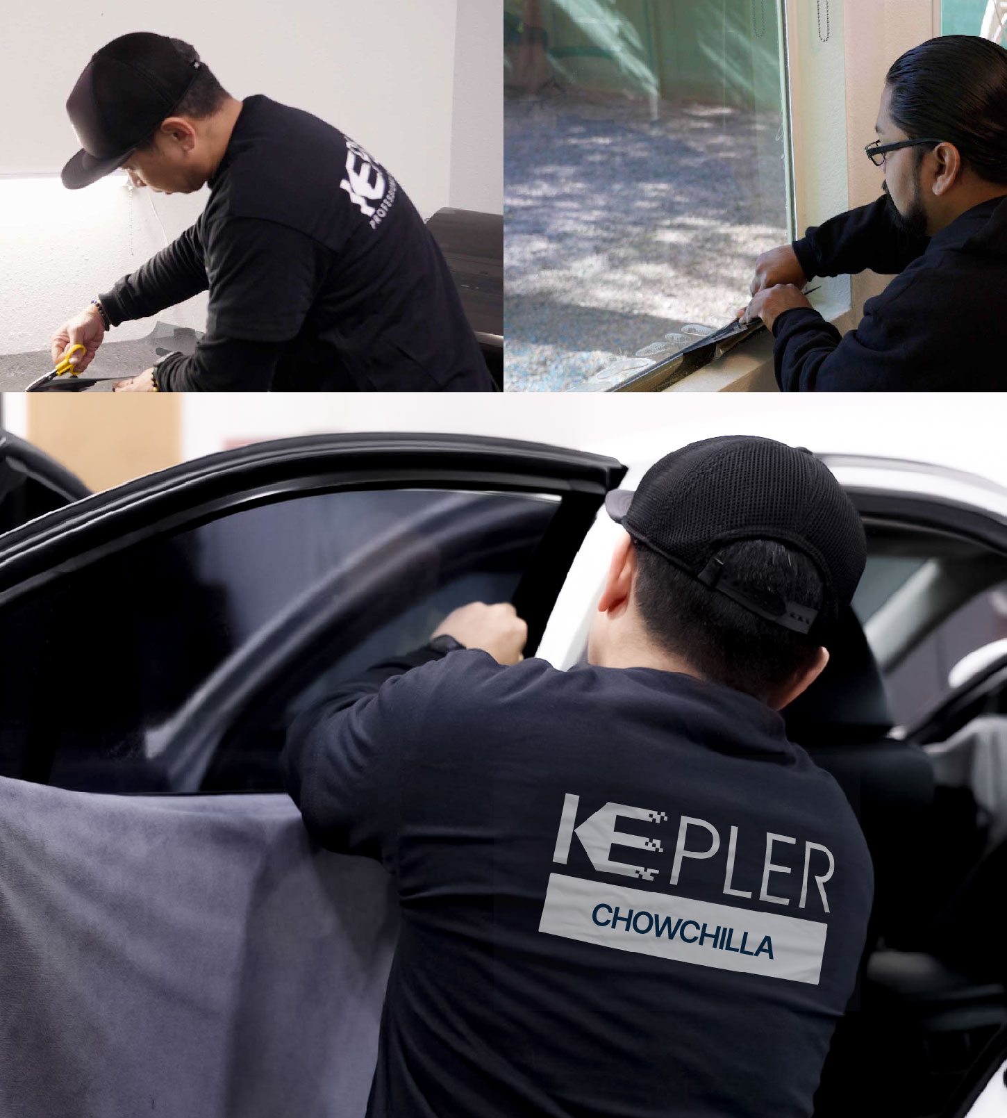 Automotive Window Tinting Expert Applying Film in Chowchilla, California