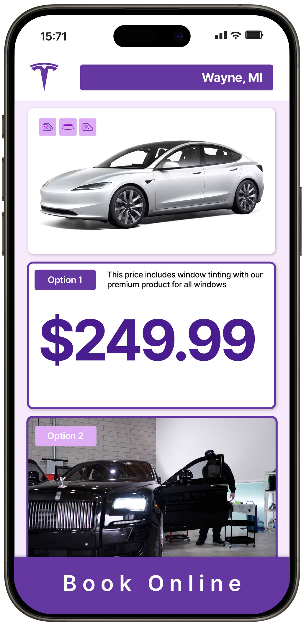 View Affordable Tesla Window Tinting Costs in Wayne, Michigan