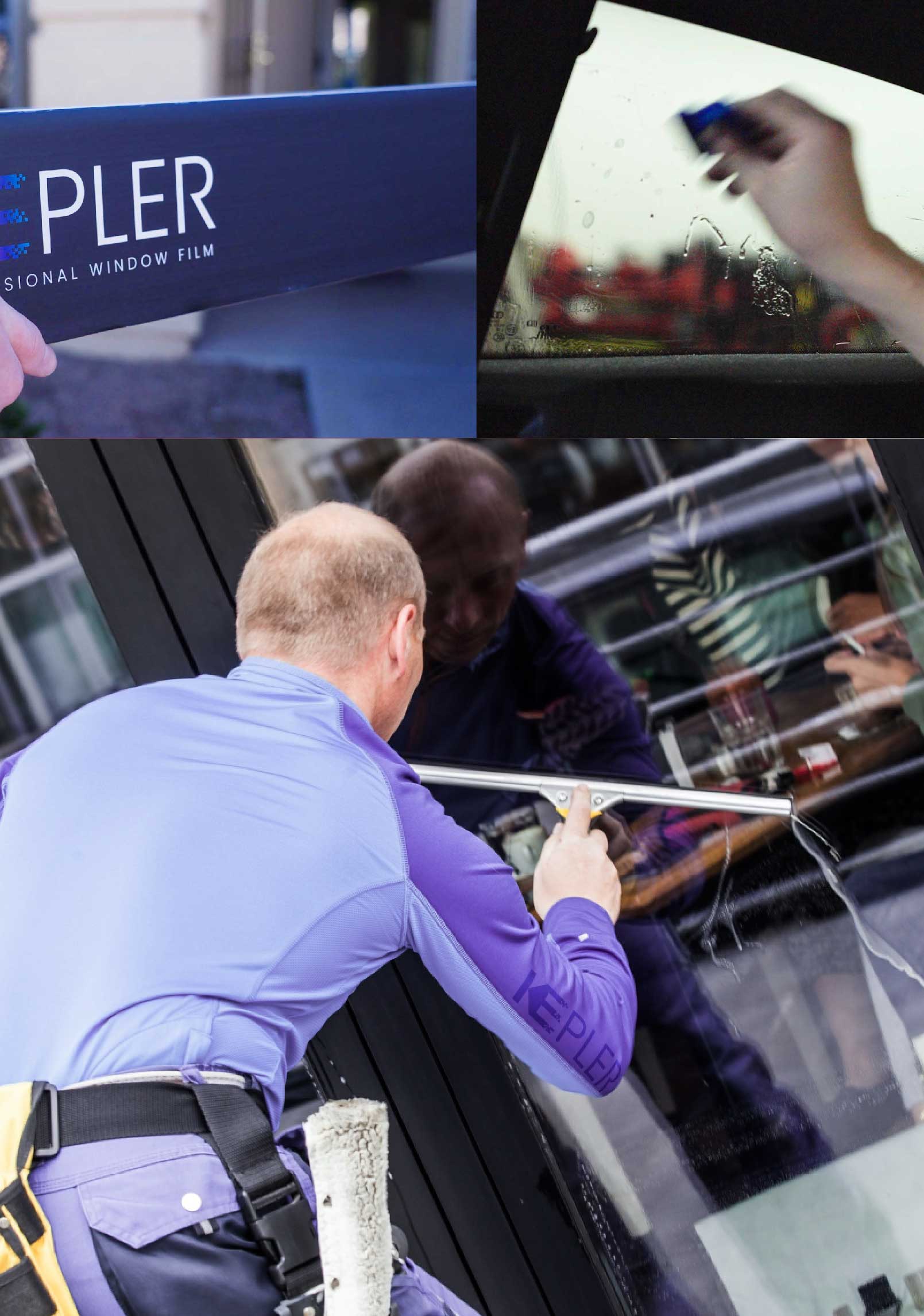 Kepler Expert Applying Anti-Graffiti Window Film to a Shelbyville Shop Front