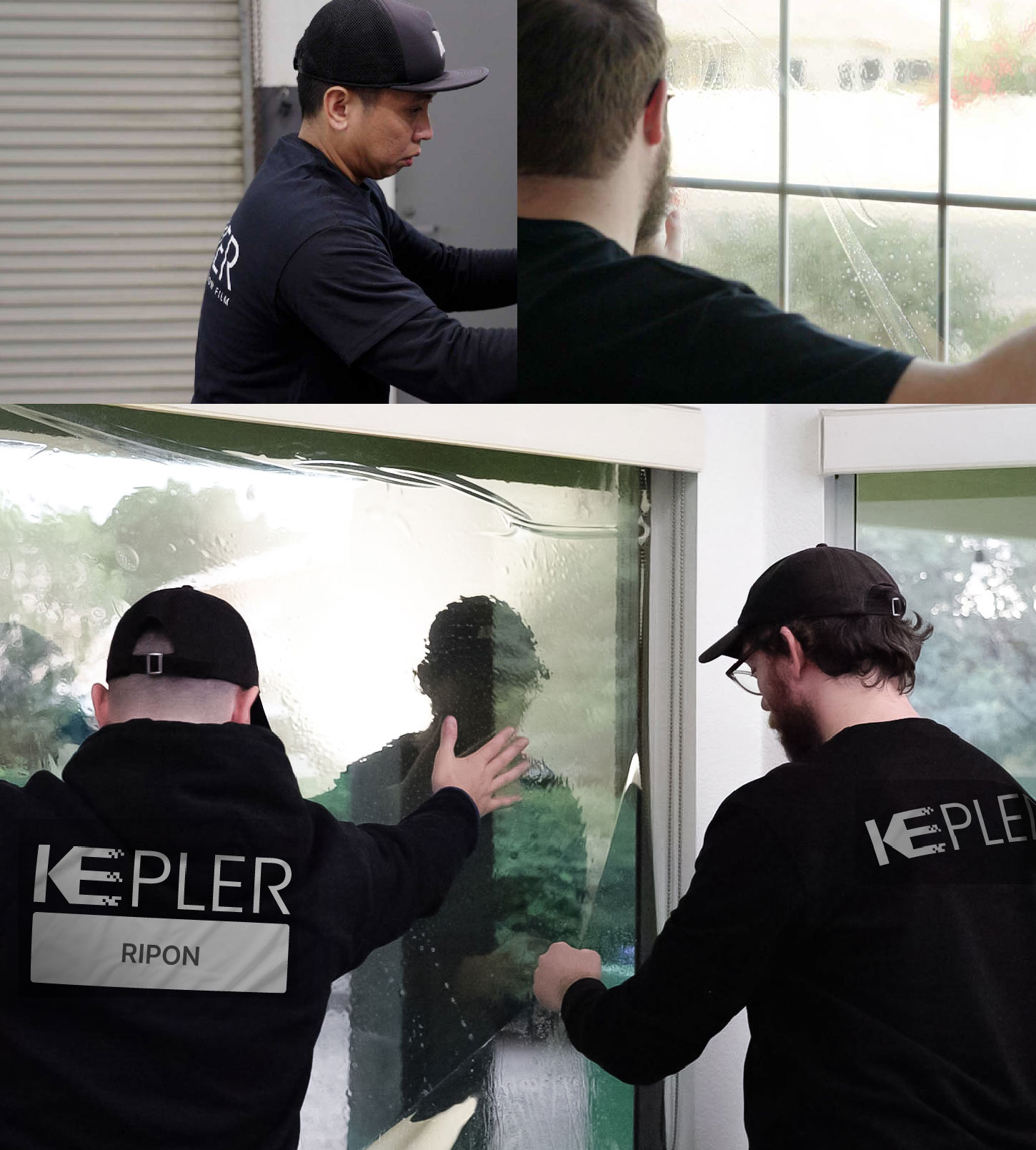 Expert Technician Installing Ceramic Window Tint to Home in Ripon