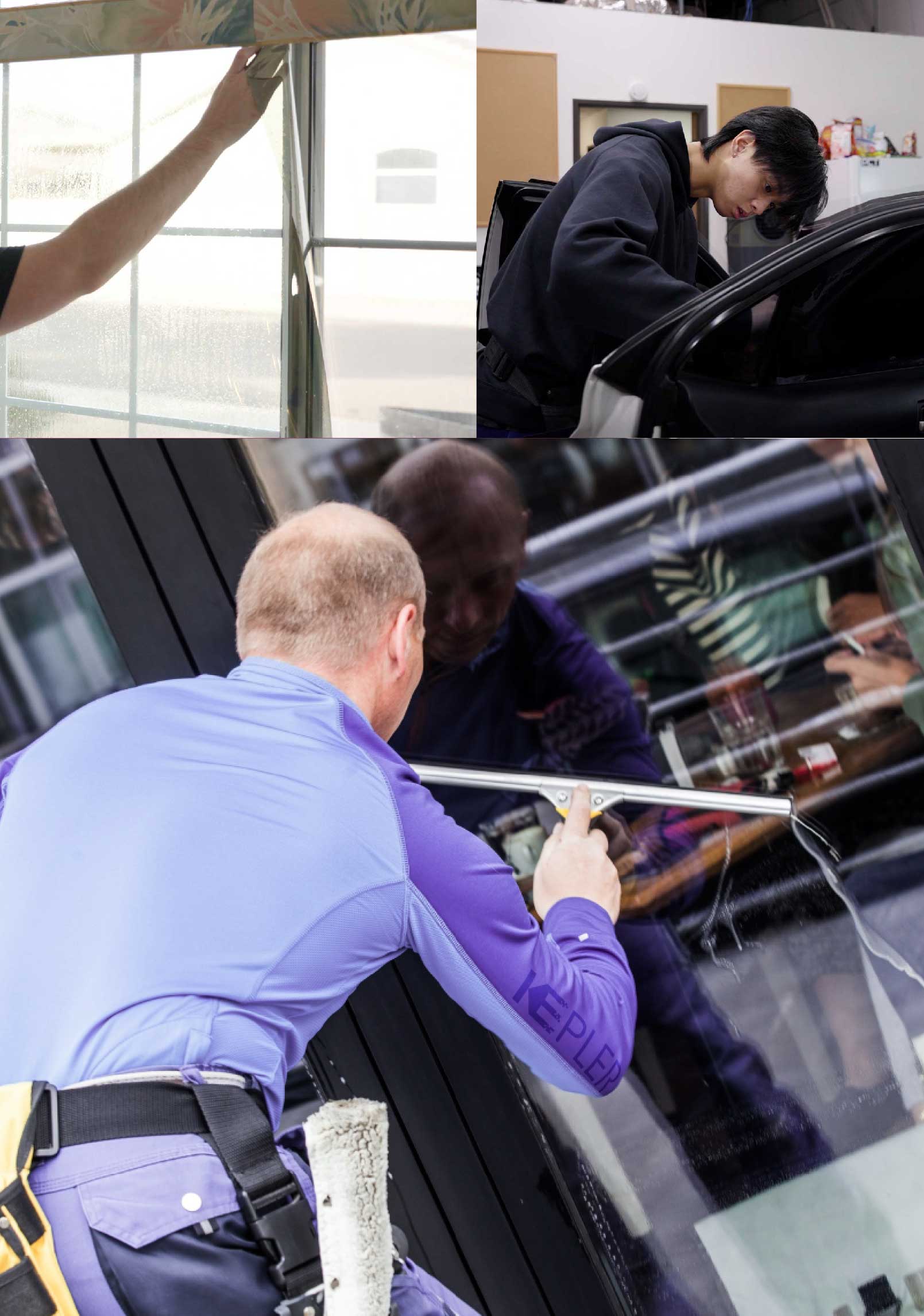 Kepler Skilled Applying Anti-Graffiti Window Film to a Danville Shop Front