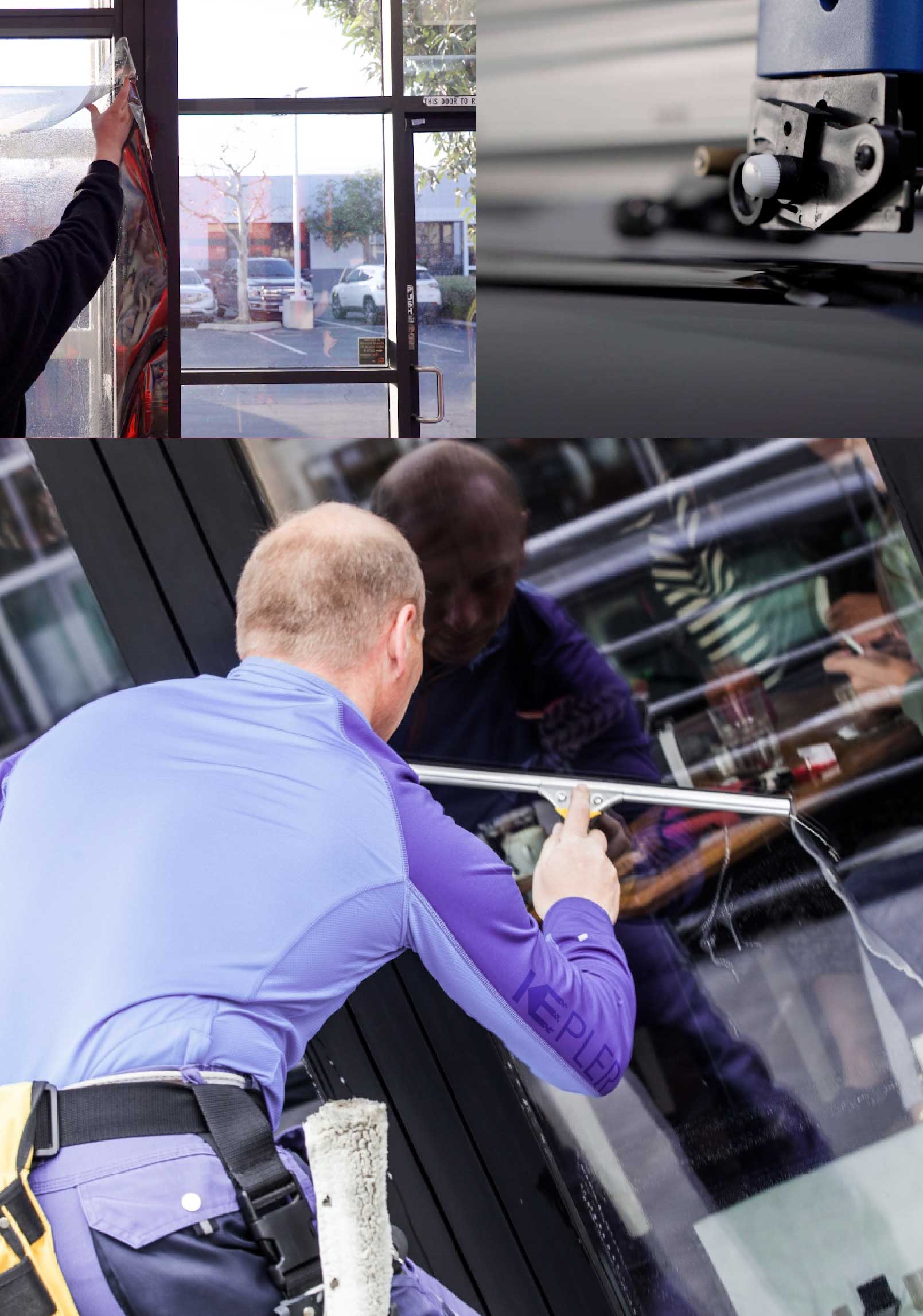 Kepler Expert Applying Anti-Graffiti Window Film to a Thomasville Shop Front