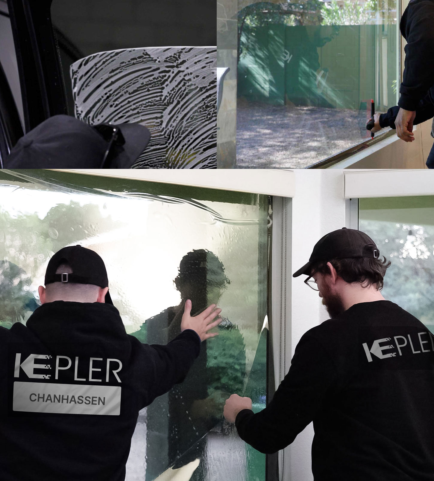 Expert Technician Installing Advanced Window Tint to Home in Chanhassen