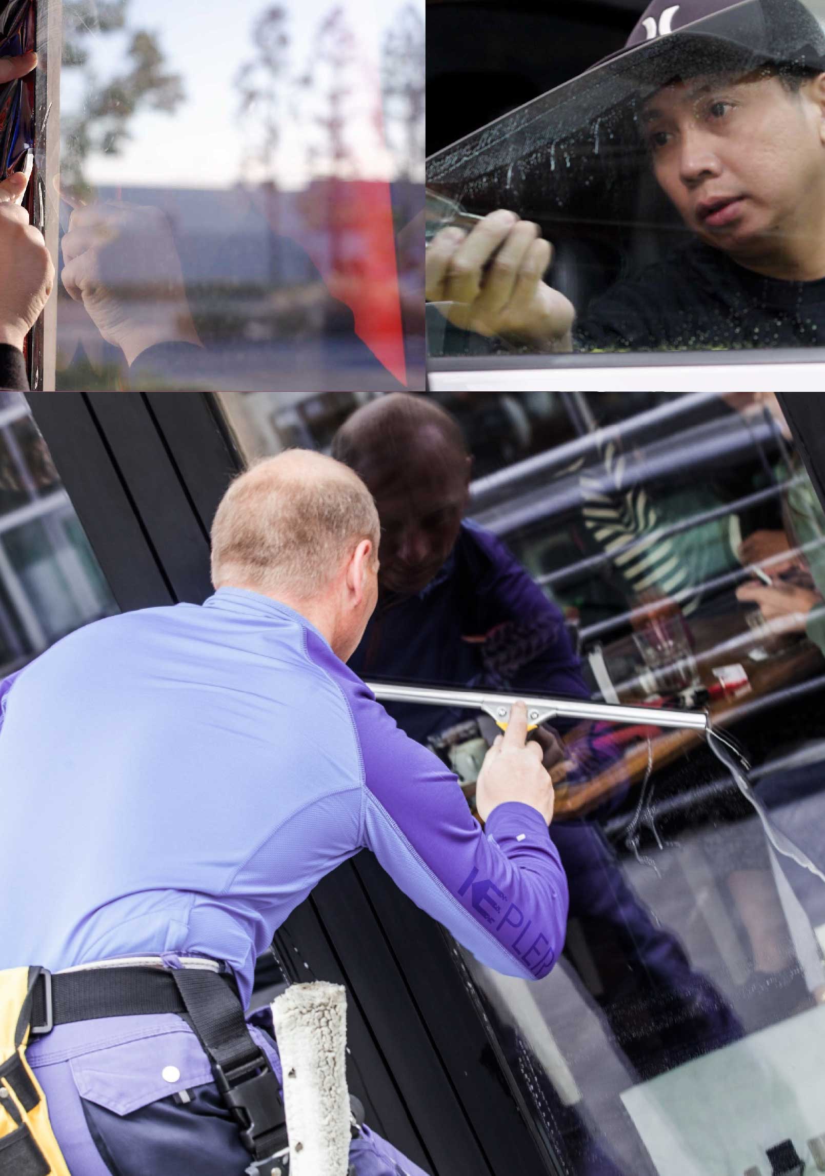 Kepler Skilled Applying Anti-Graffiti Window Film to a Malden Shop Front