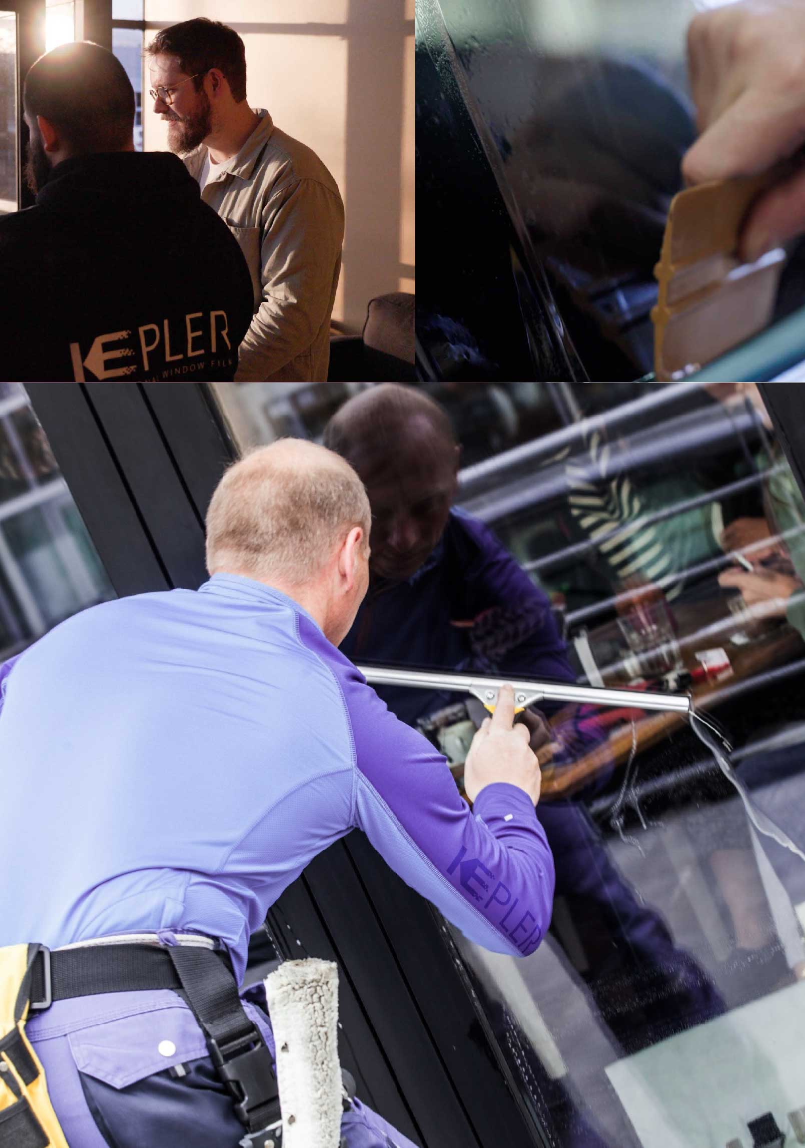Kepler Skilled Applying Anti-Graffiti Window Film to a Durham Shop Front