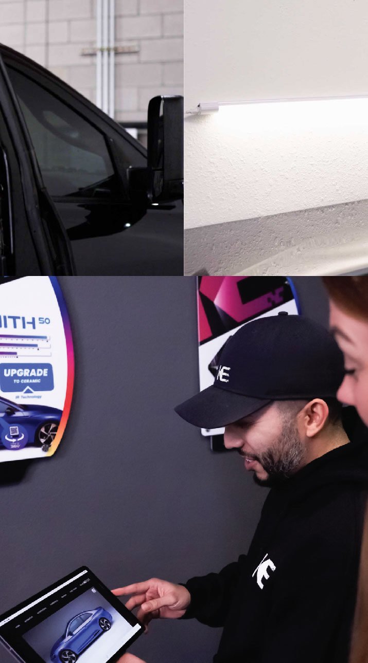 Kepler Dealer Showing Car Window Film Options to Customer in Muskegon, Michigan