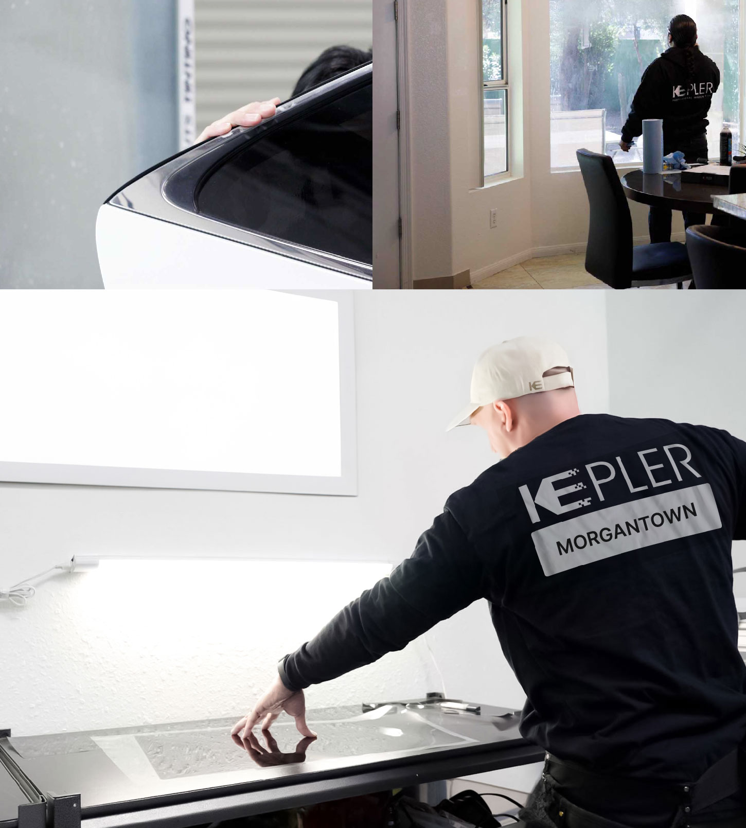 Window Tinting Specialist Cutting Film in Morgantown, West Virginia