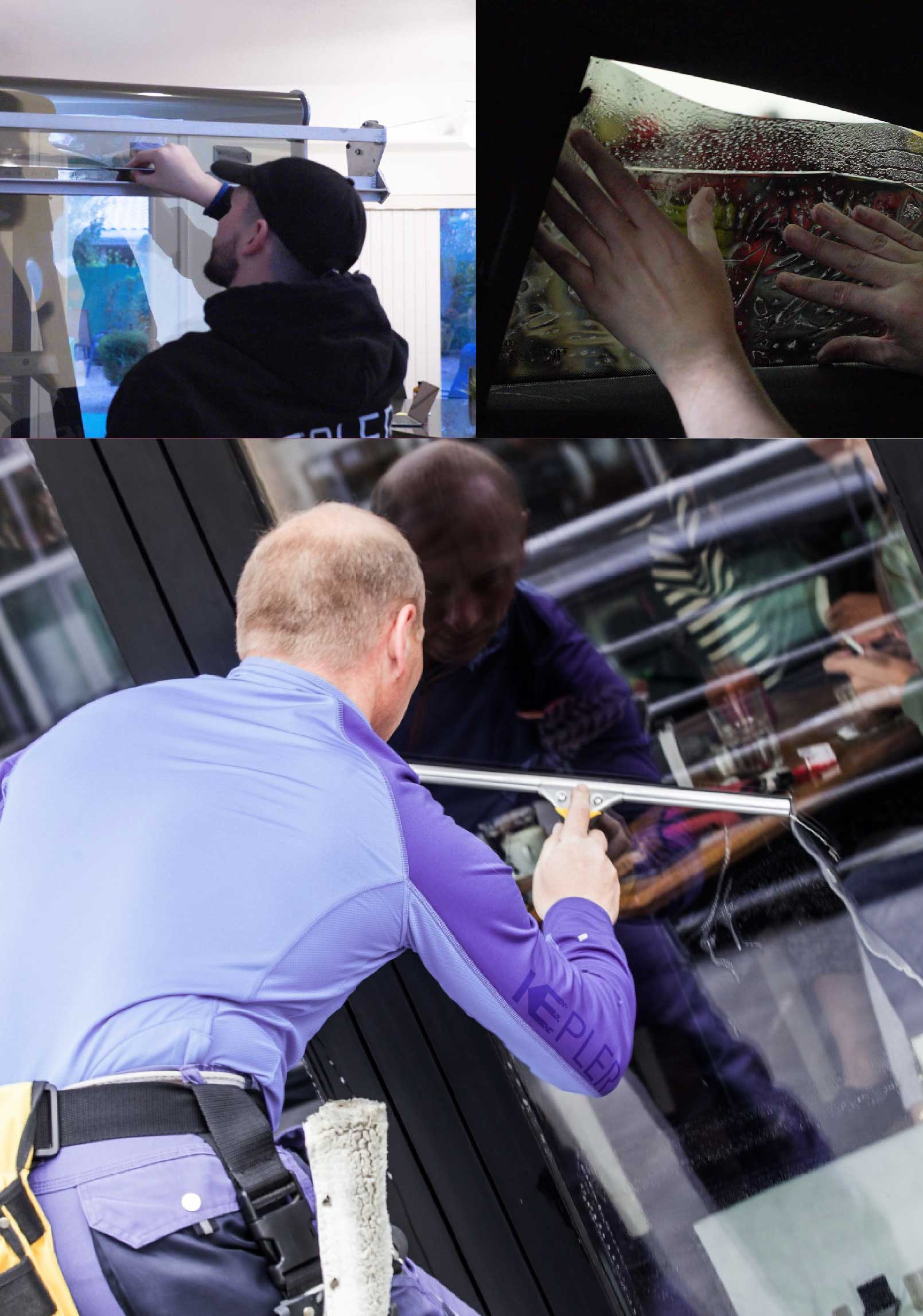 Kepler Professional Applying Anti-Graffiti Window Film to a Marion Shop Front