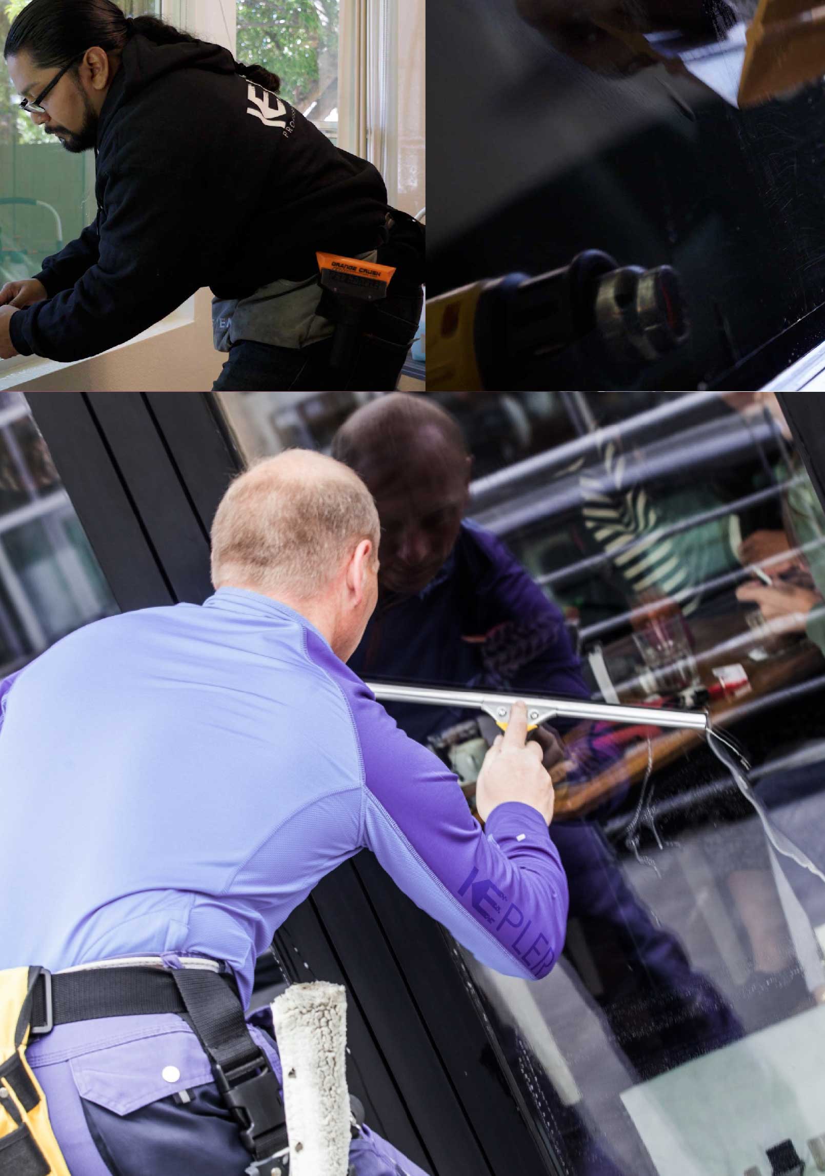 Kepler Professional Applying Anti-Graffiti Window Film to a Riverview Shop Front