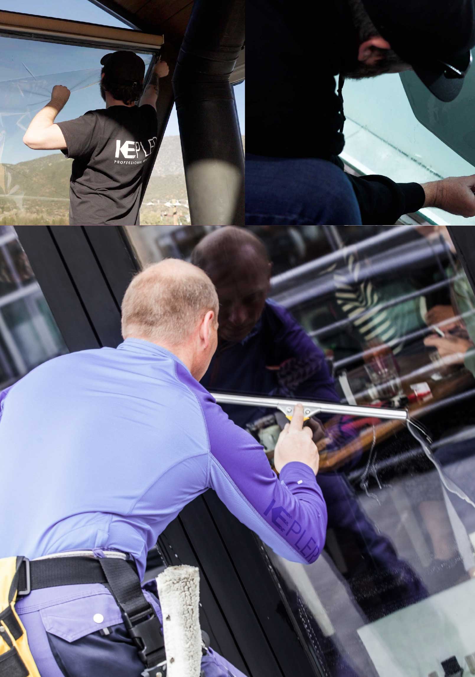 Kepler Skilled Applying Anti-Graffiti Window Film to a Baltimore Shop Front