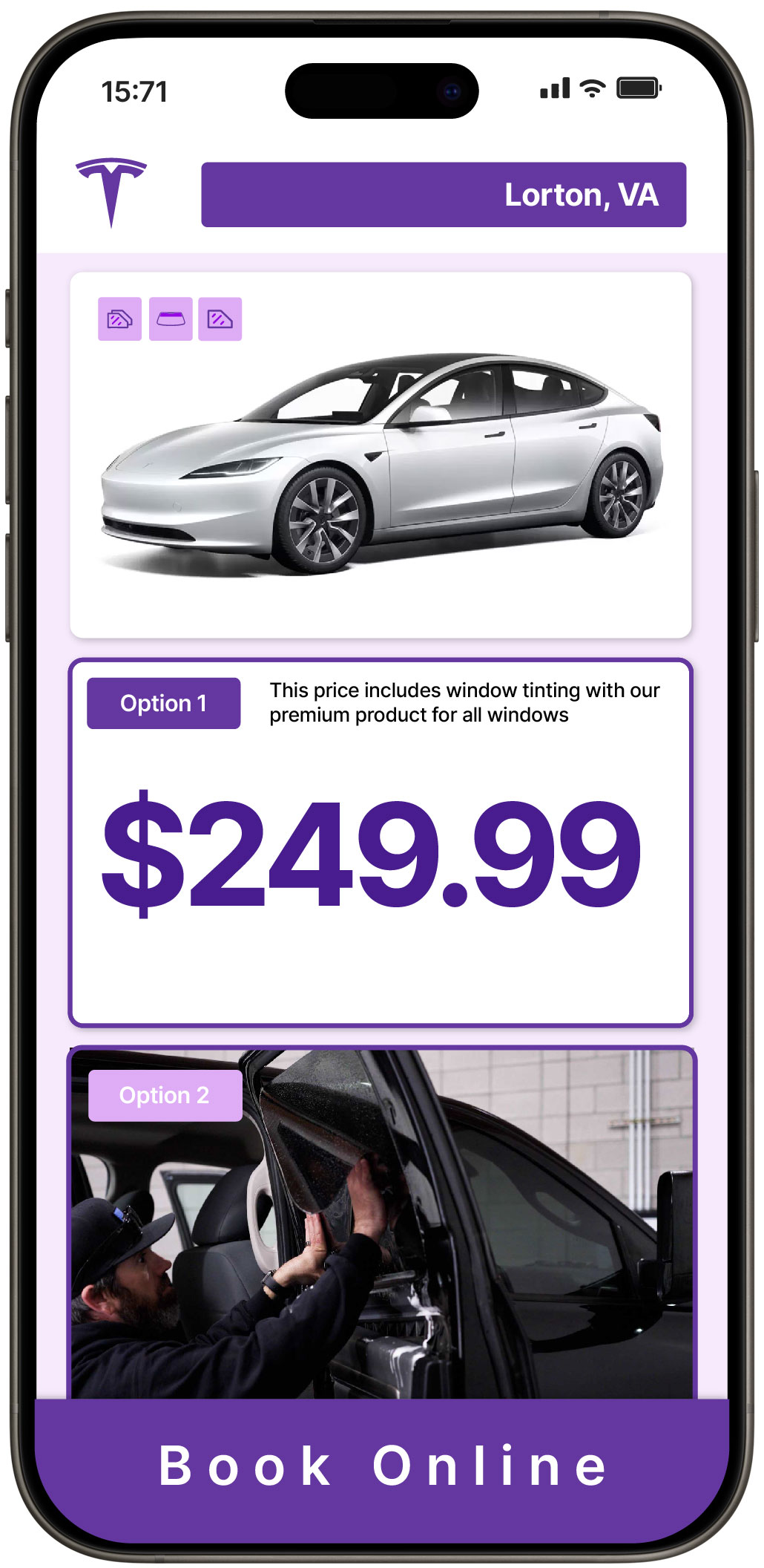 View Reasonable Tesla Window Tinting Costs in Lorton, Virginia