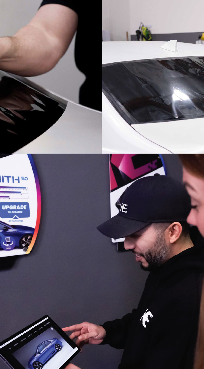 Kepler Dealer Showing Car Window Film Options to Customer in Bakersfield, California
