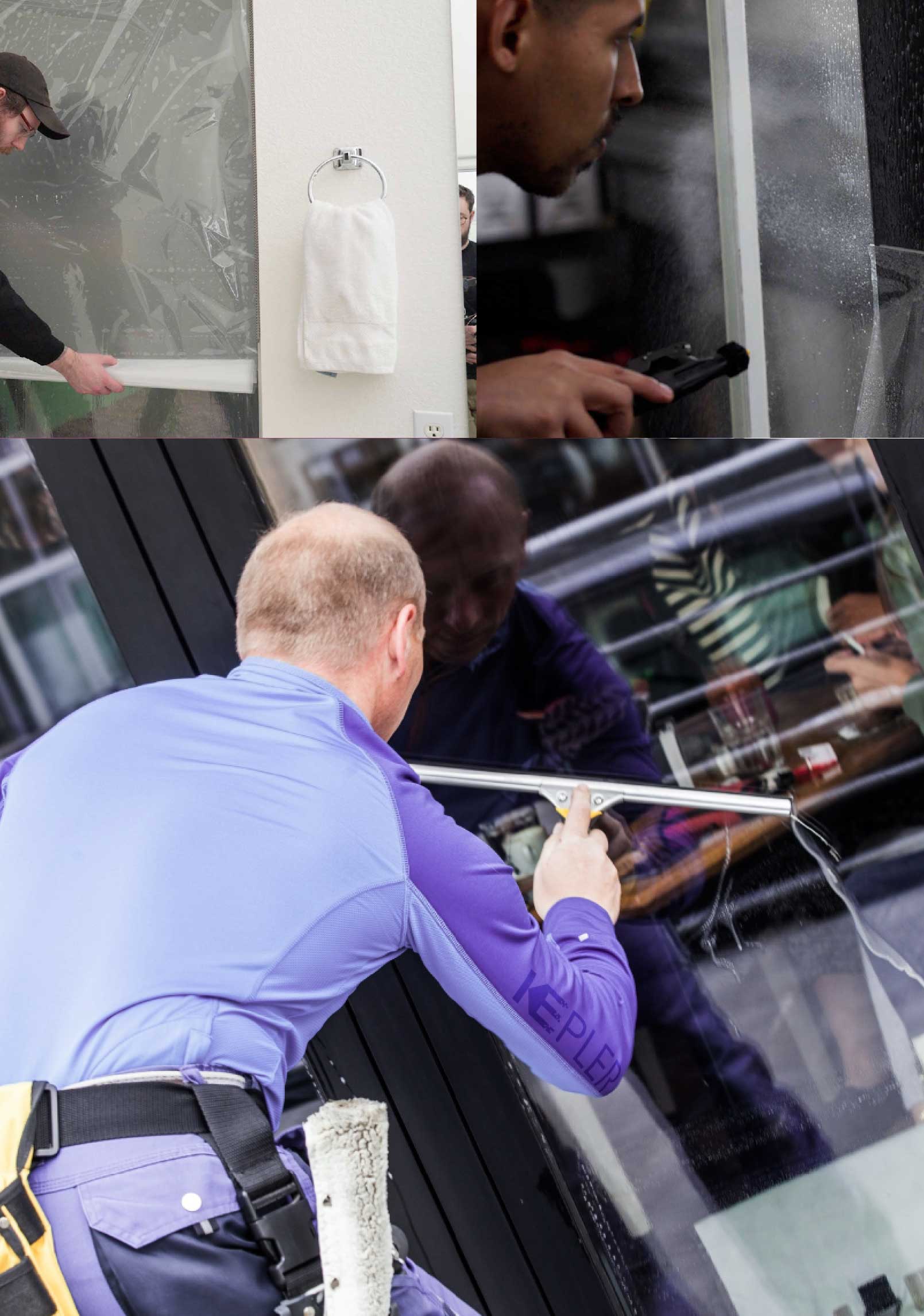 Kepler Expert Applying Anti-Graffiti Window Film to a Minnetonka Shop Front