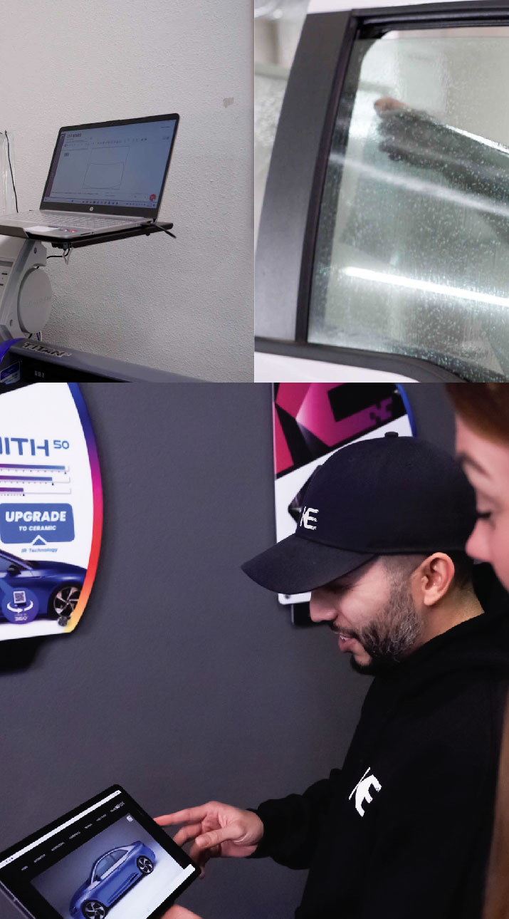 Kepler Dealer Showing Car Window Film Options to Customer in Kokomo, Indiana