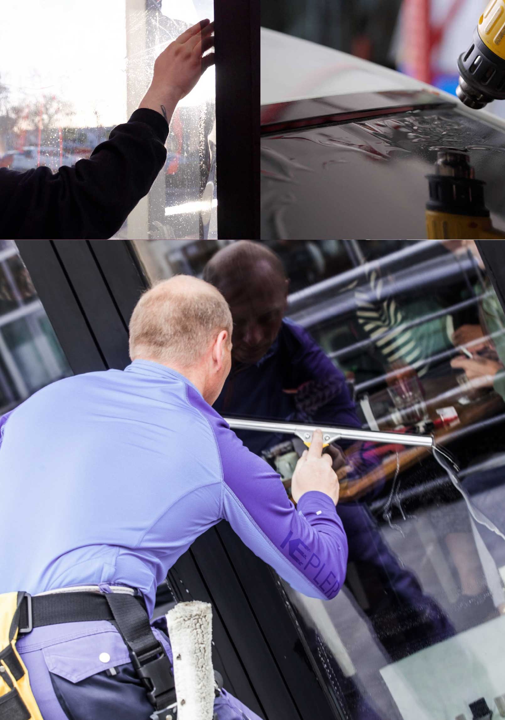 Kepler Skilled Applying Anti-Graffiti Window Film to a Killeen Shop Front
