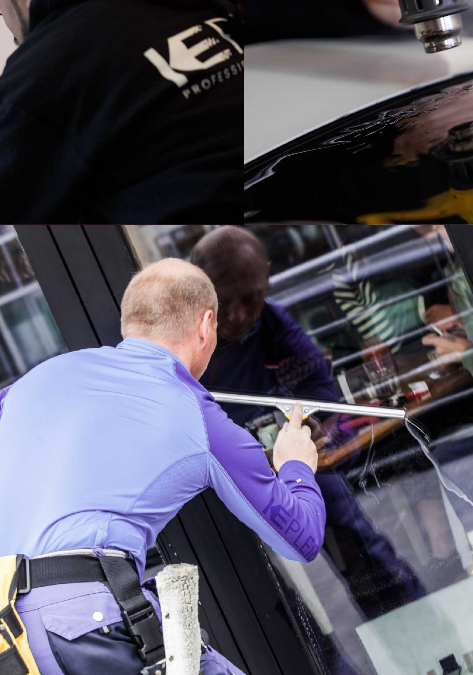 Kepler Skilled Applying Anti-Graffiti Window Film to a Troy Shop Front