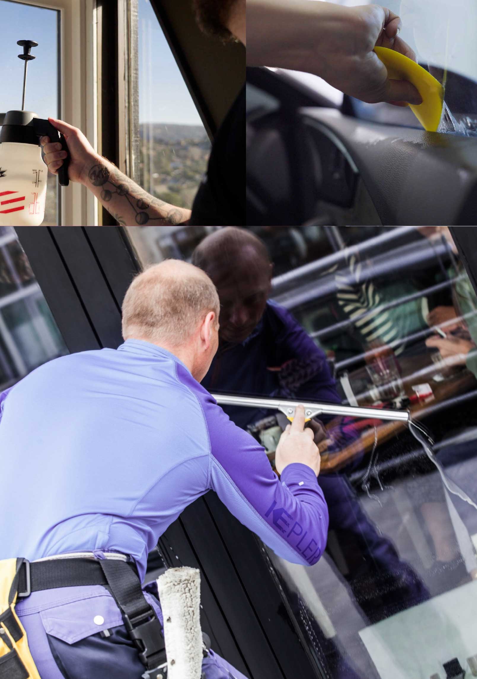 Kepler Skilled Applying Anti-Graffiti Window Film to a Mount Vernon Shop Front