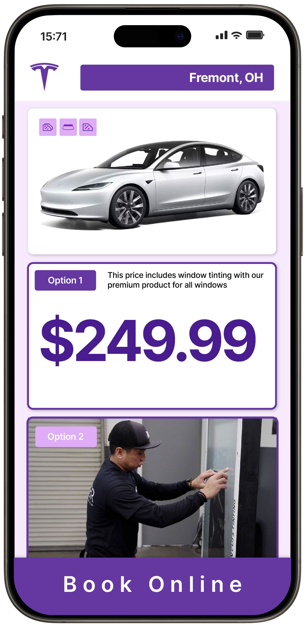 View Reasonable Tesla Window Tinting Costs in Fremont, Ohio