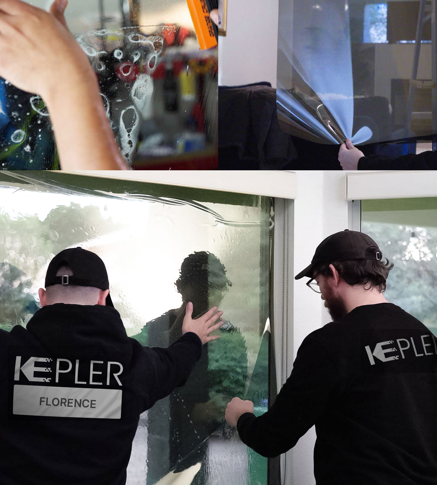 Kepler Technician Fitting High-tech Window Tint to Home in Florence