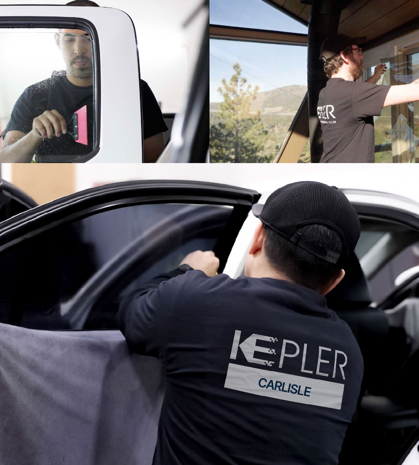 Automotive Window Tinting Expert Applying Film in Carlisle, Pennsylvania