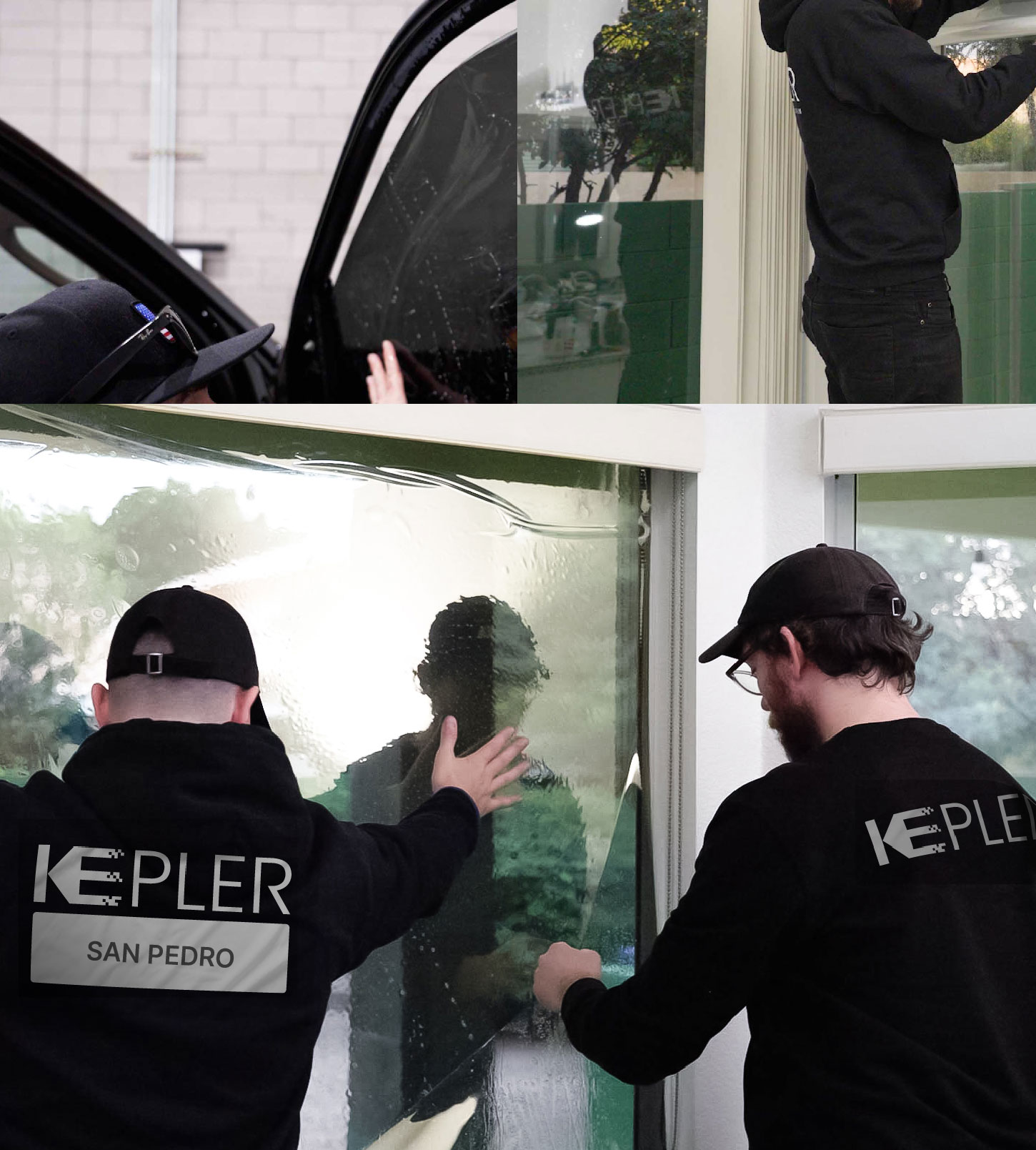 Expert Technician Installing Advanced Window Tint to Home in San Pedro