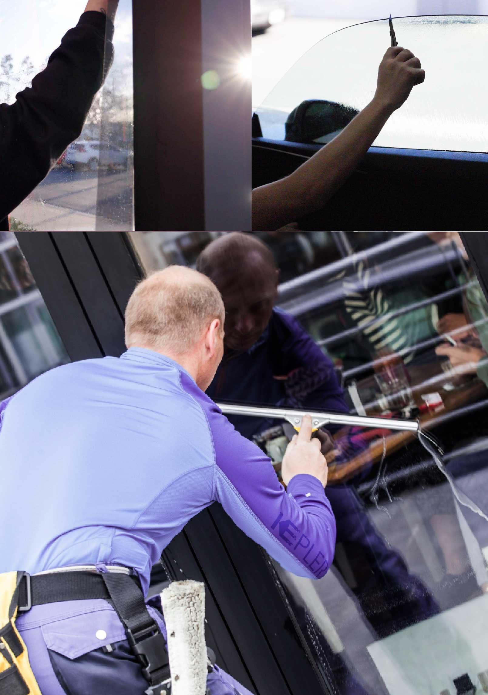 Kepler Professional Applying Anti-Graffiti Window Film to a Flagstaff Shop Front