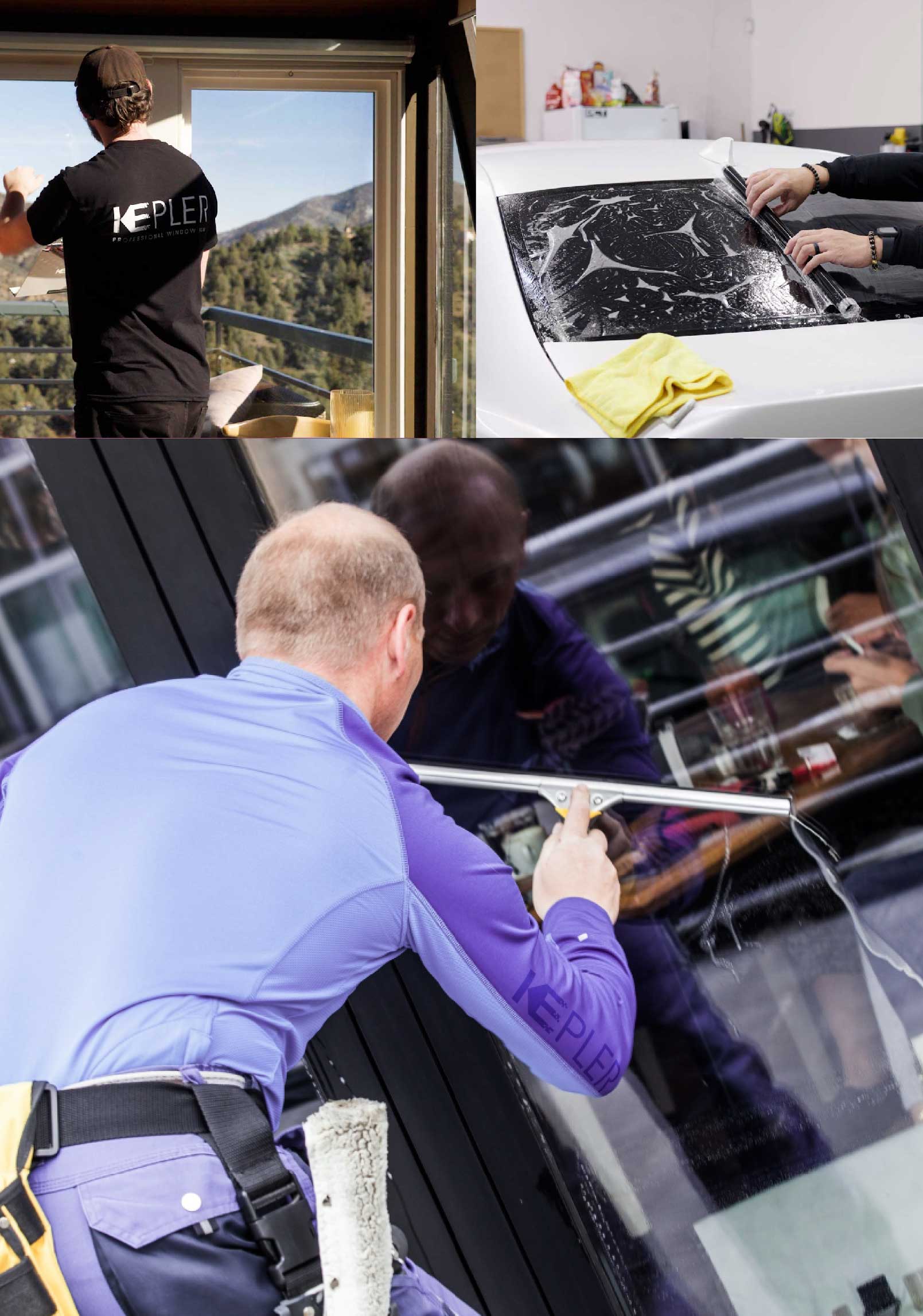 Kepler Skilled Applying Anti-Graffiti Window Film to a McAllen Shop Front