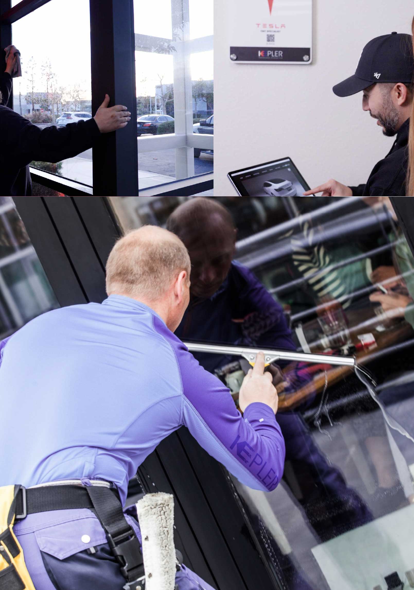 Kepler Expert Applying Anti-Graffiti Window Film to a Rock Tavern Shop Front