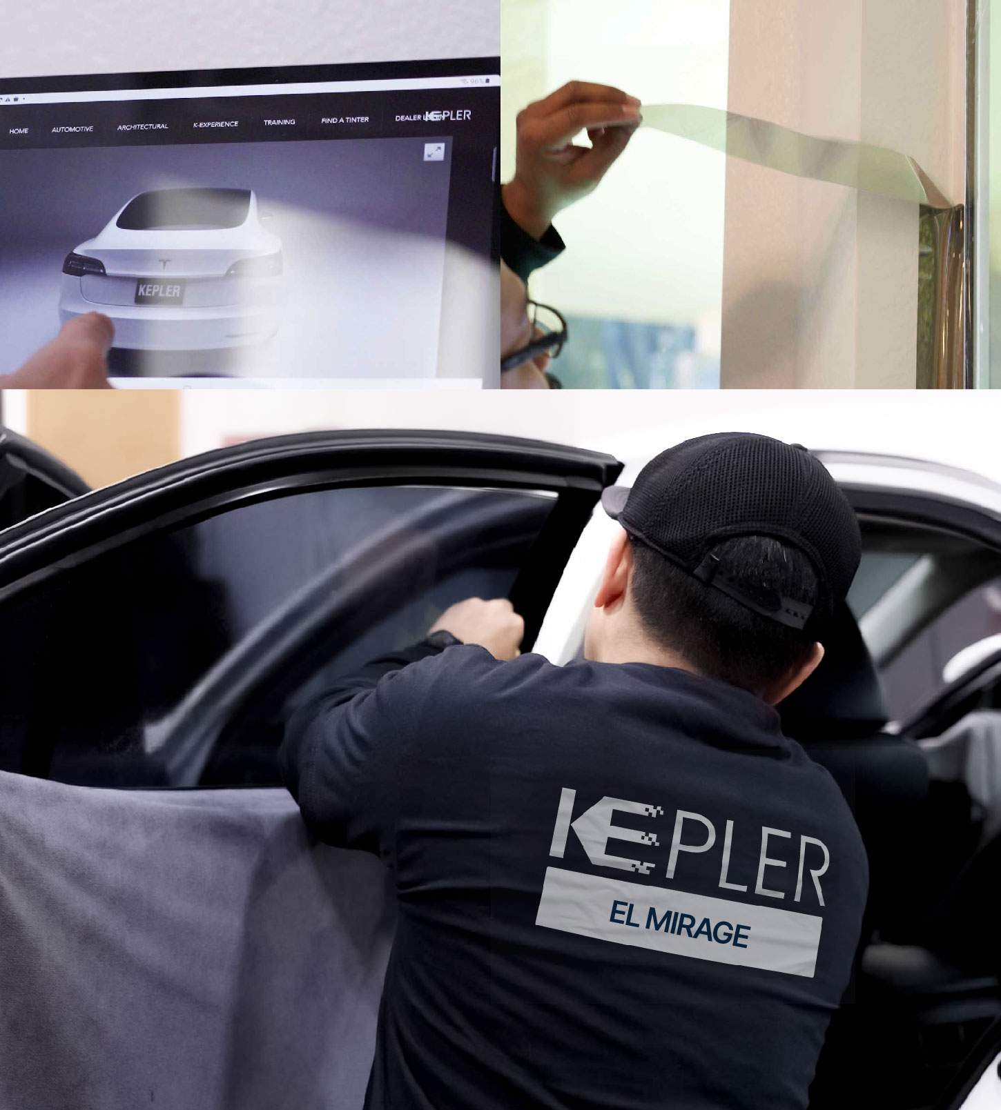 Automotive Window Tinting Expert Applying Film in El Mirage, Arizona