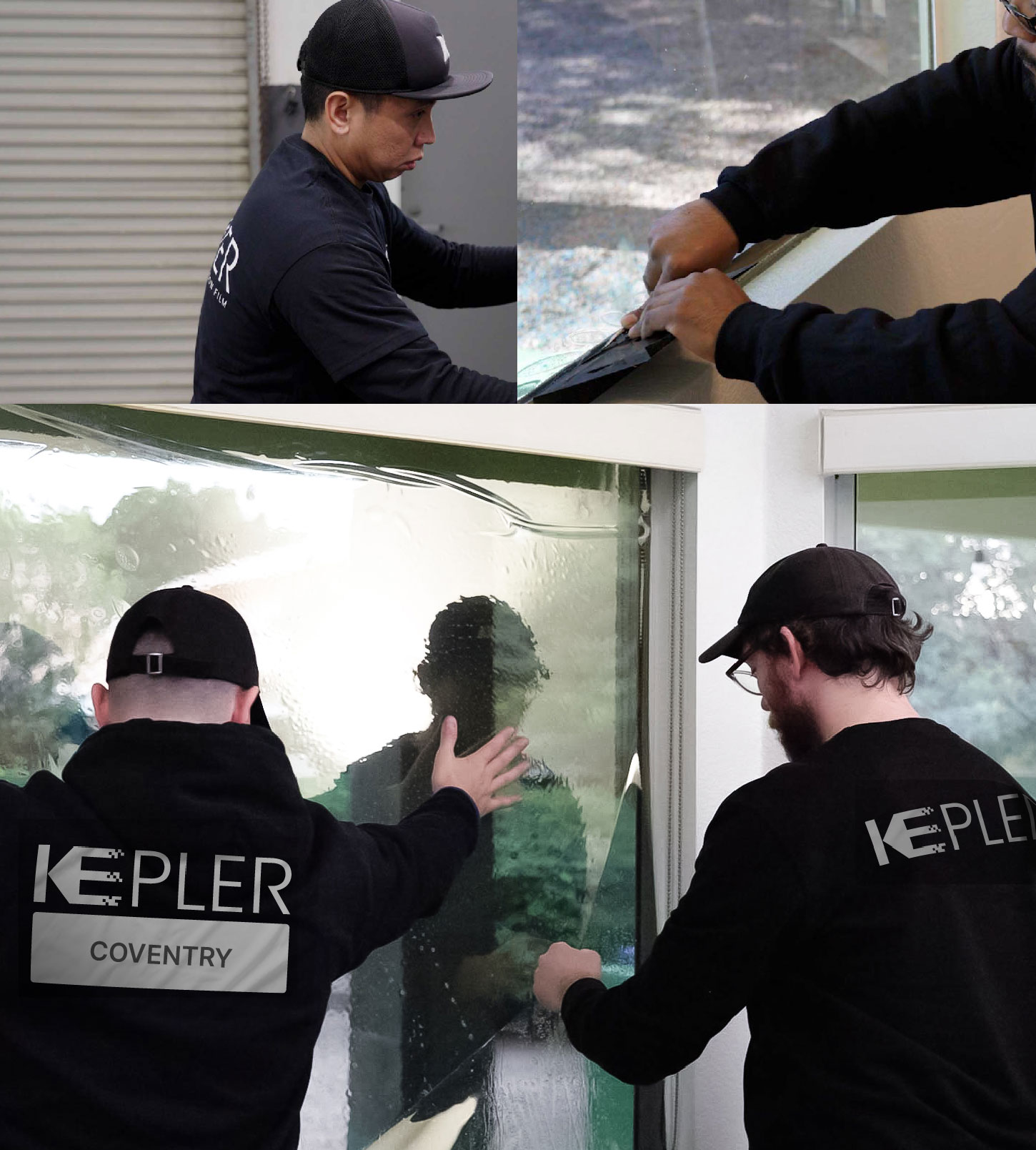 Kepler Technician Installing Advanced Window Tint to Home in Coventry