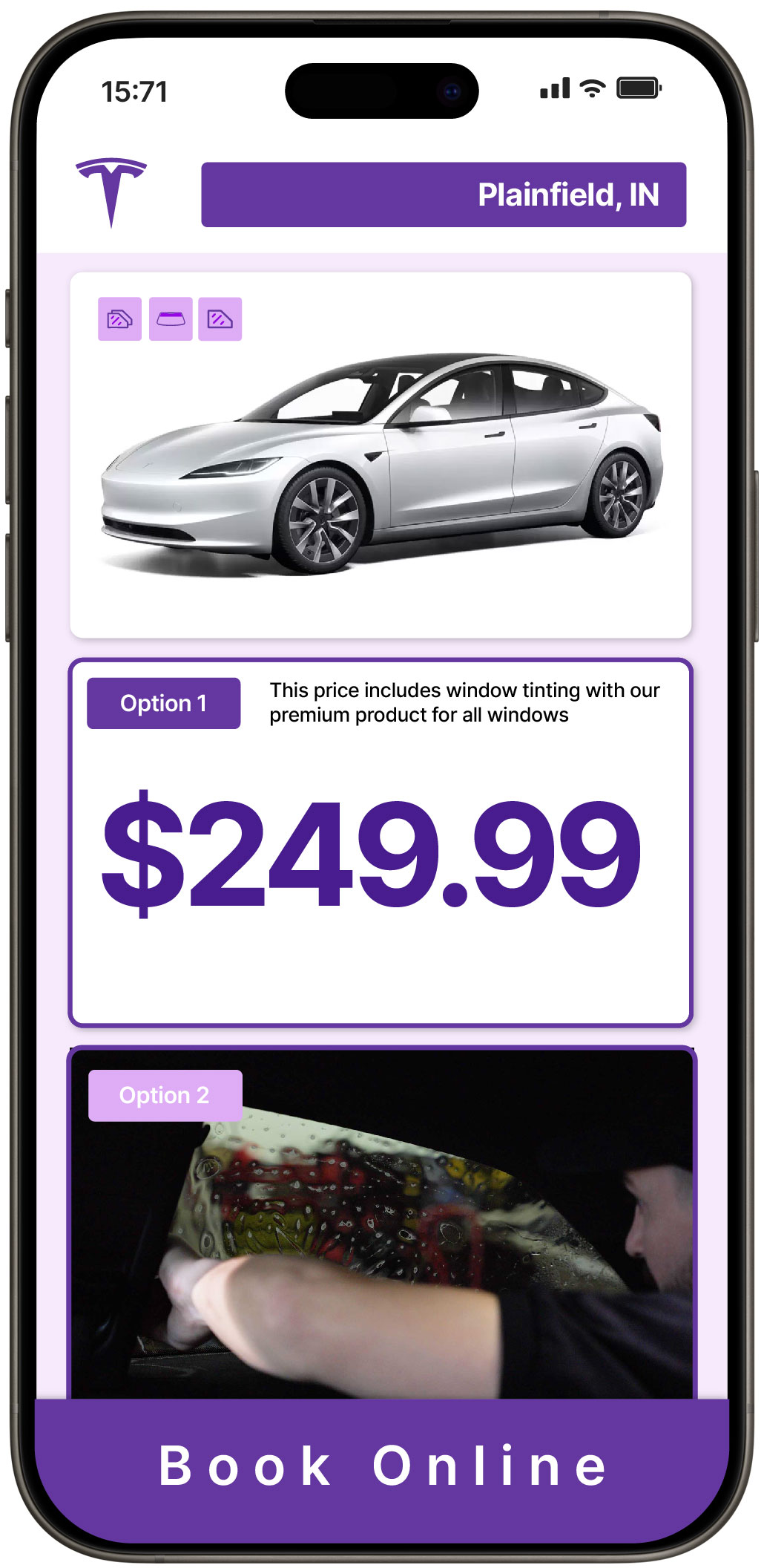 View Reasonable Tesla Window Tinting Rates in Plainfield, Indiana