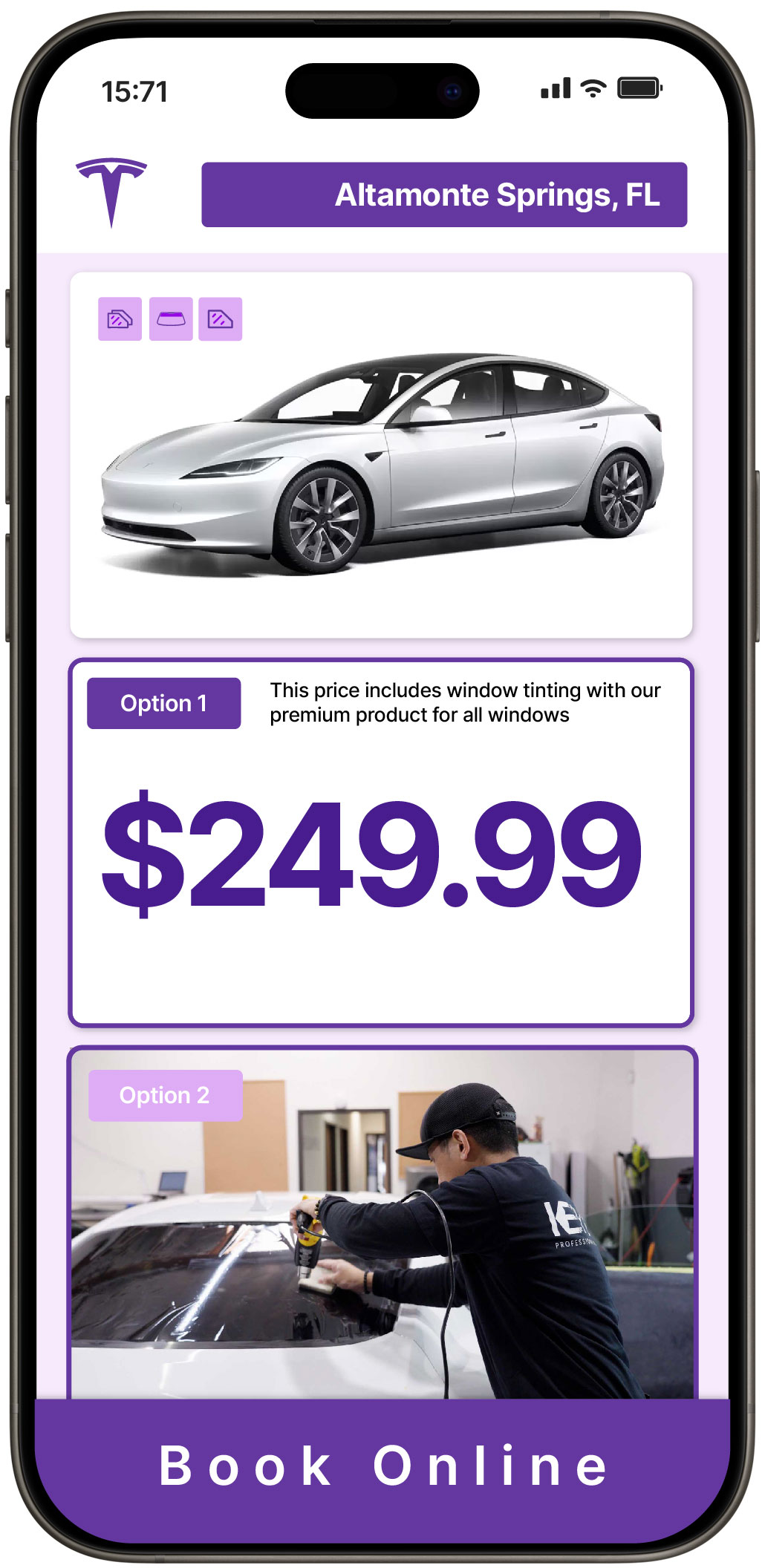 View Reasonable Tesla Window Tinting Costs in Altamonte Springs, Florida