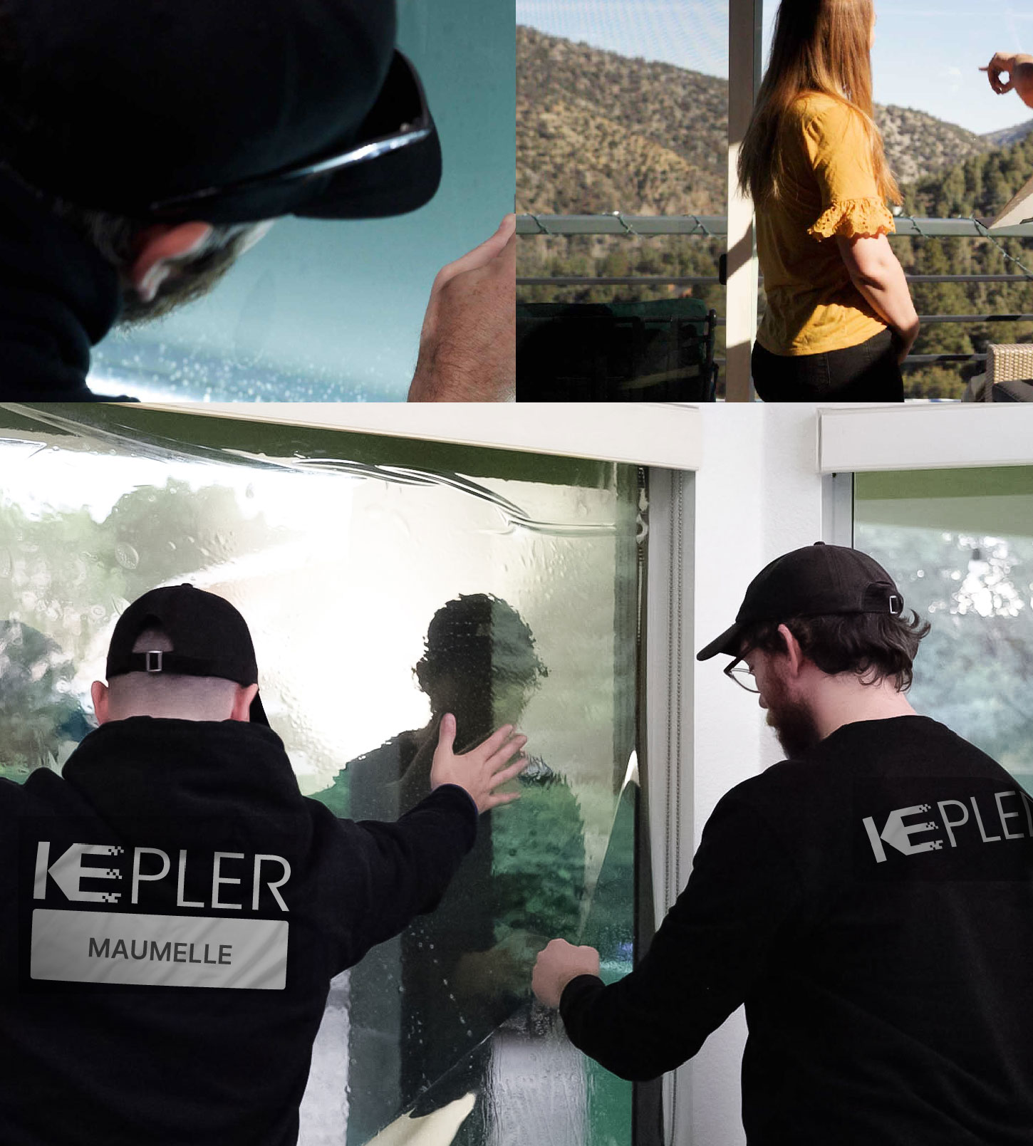 Kepler Technician Installing Advanced Window Tint to Home in Maumelle