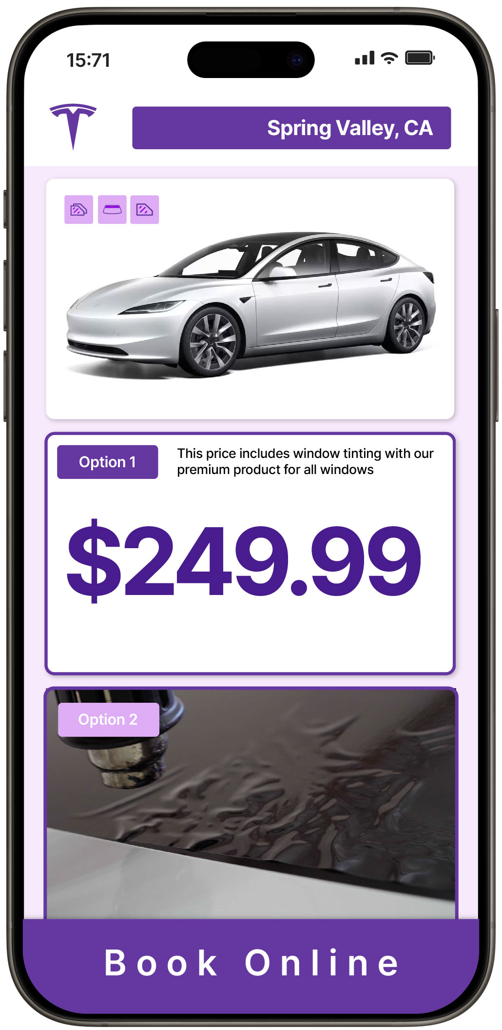 View Competitive Tesla Window Tinting Prices in Spring Valley, California