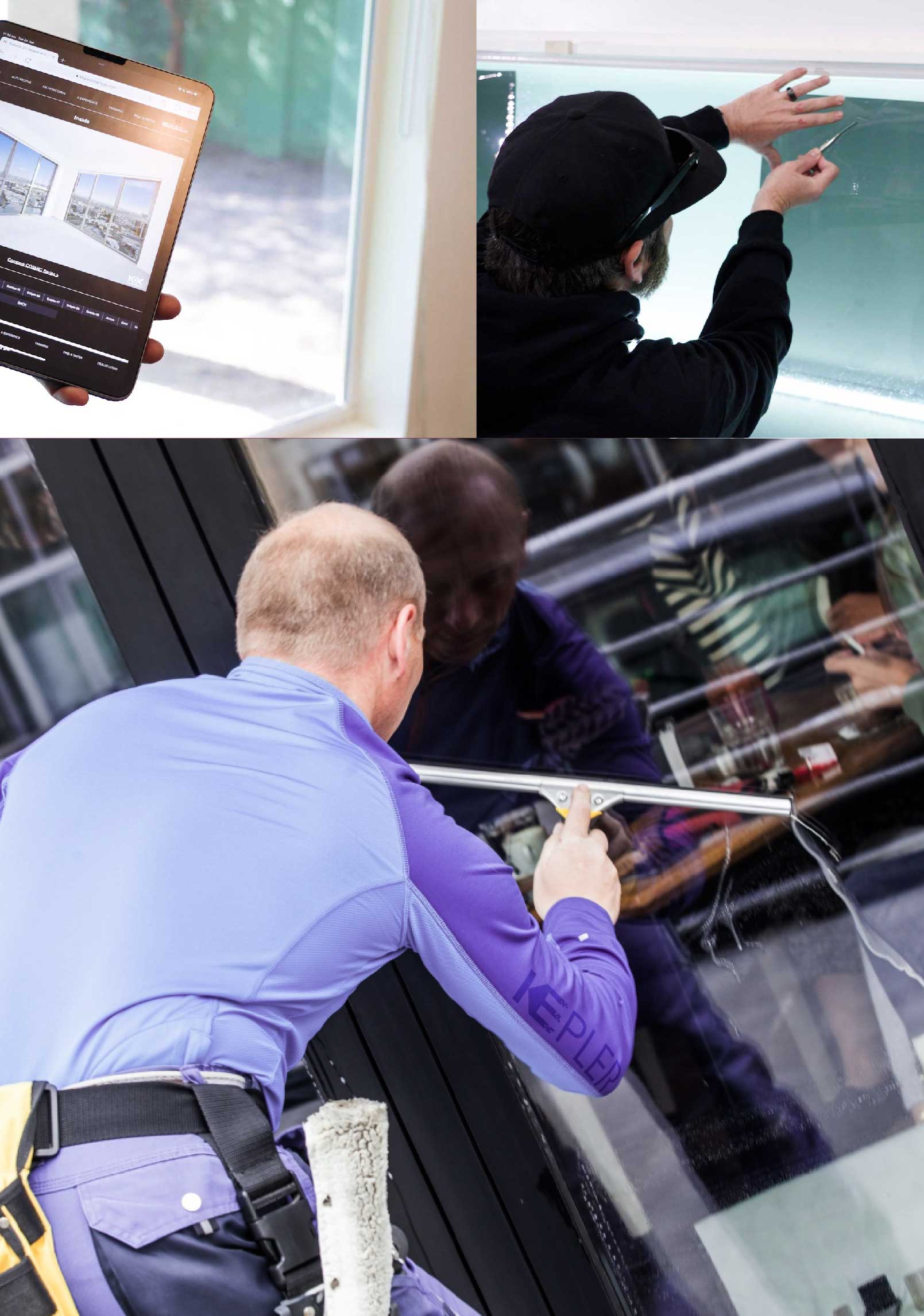 Kepler Skilled Applying Anti-Graffiti Window Film to a Alabaster Shop Front