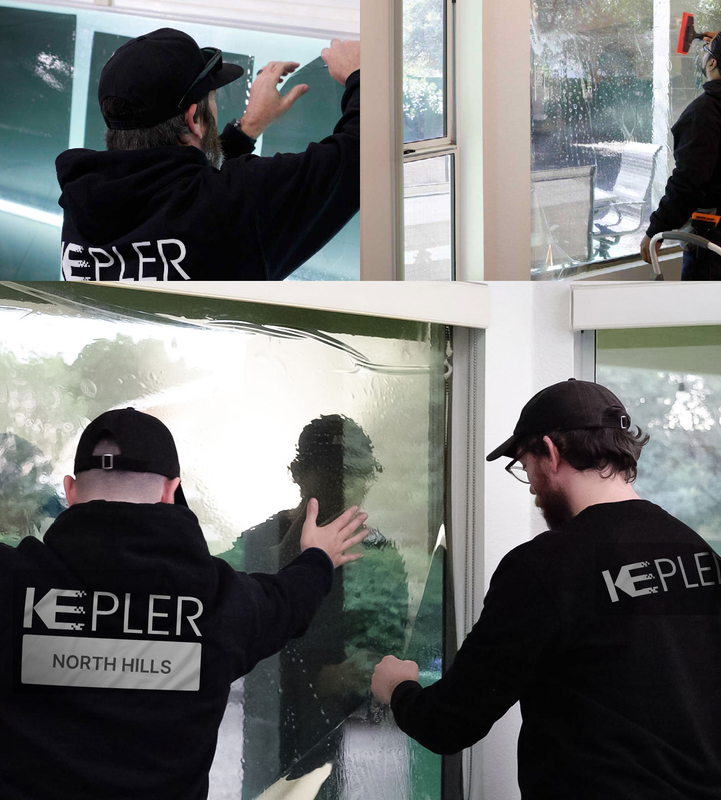 Kepler Technician Installing High-tech Window Tint to Home in North Hills